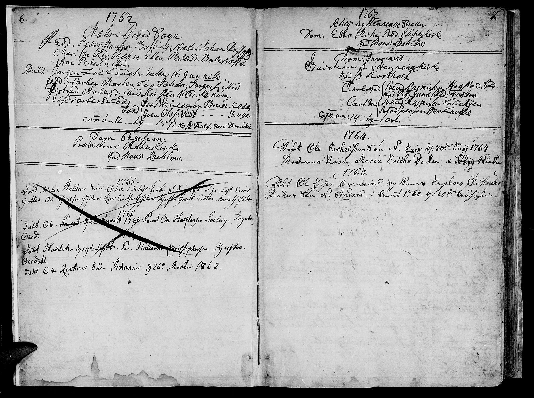 Ministerialprotokoller, klokkerbøker og fødselsregistre - Nord-Trøndelag, AV/SAT-A-1458/735/L0331: Parish register (official) no. 735A02, 1762-1794, p. 6-7