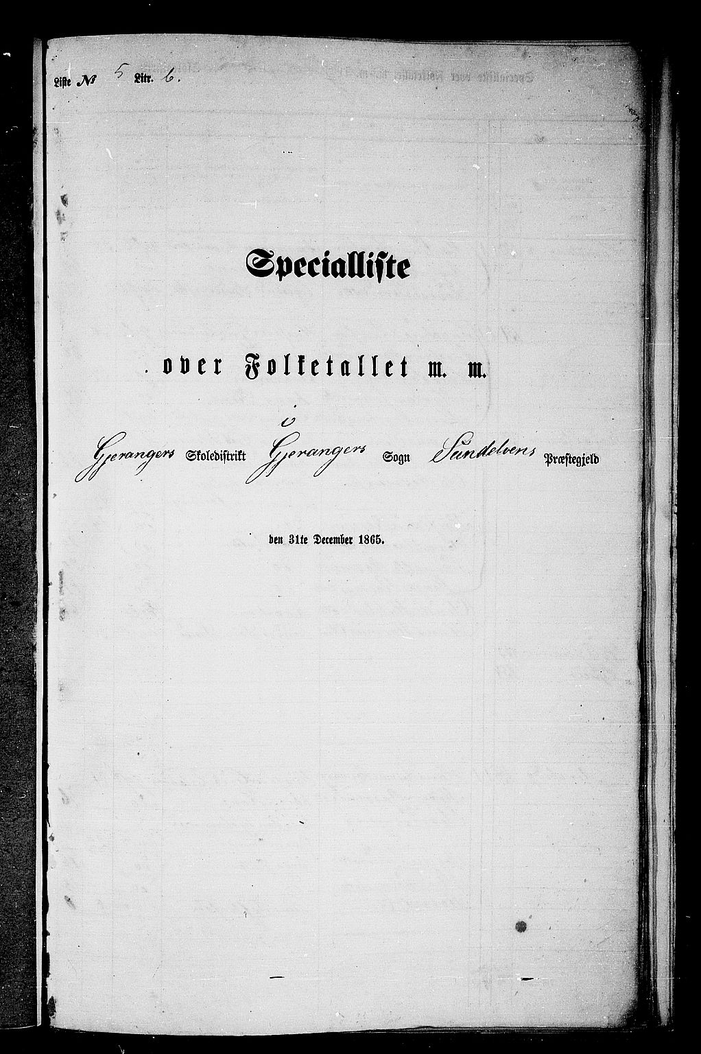 RA, 1865 census for Sunnylven, 1865, p. 70