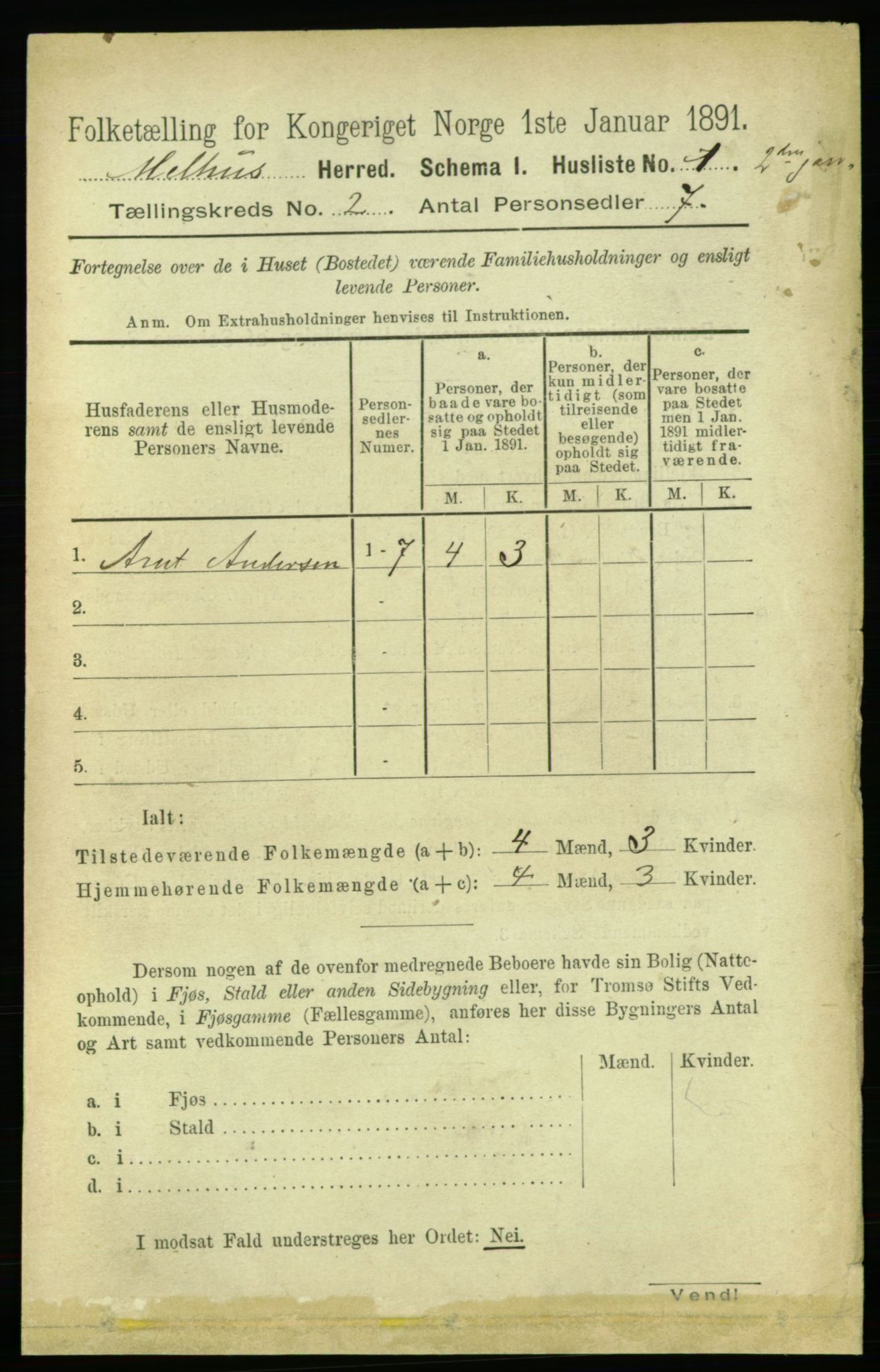 RA, 1891 census for 1653 Melhus, 1891, p. 634