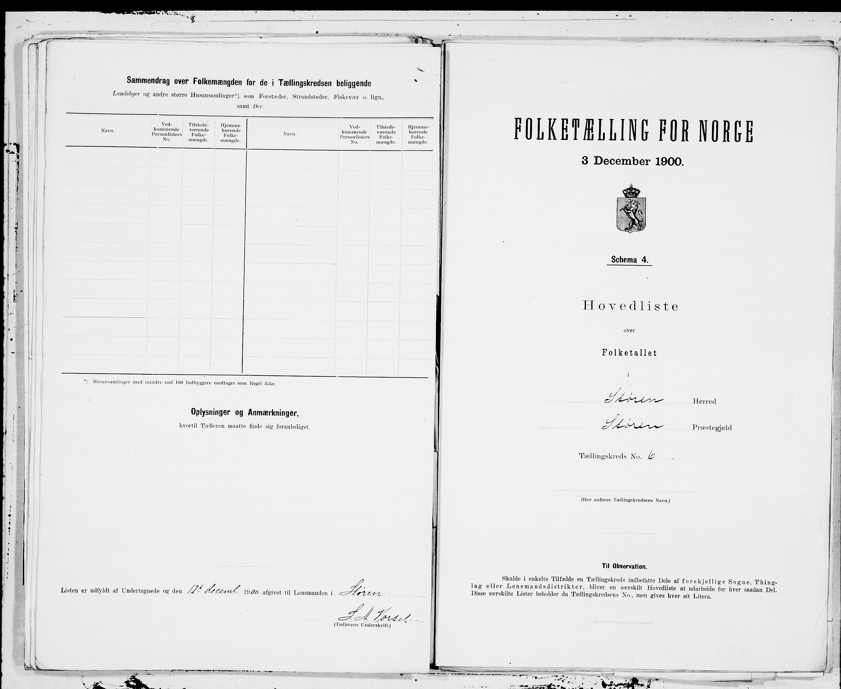 SAT, 1900 census for Støren, 1900, p. 12