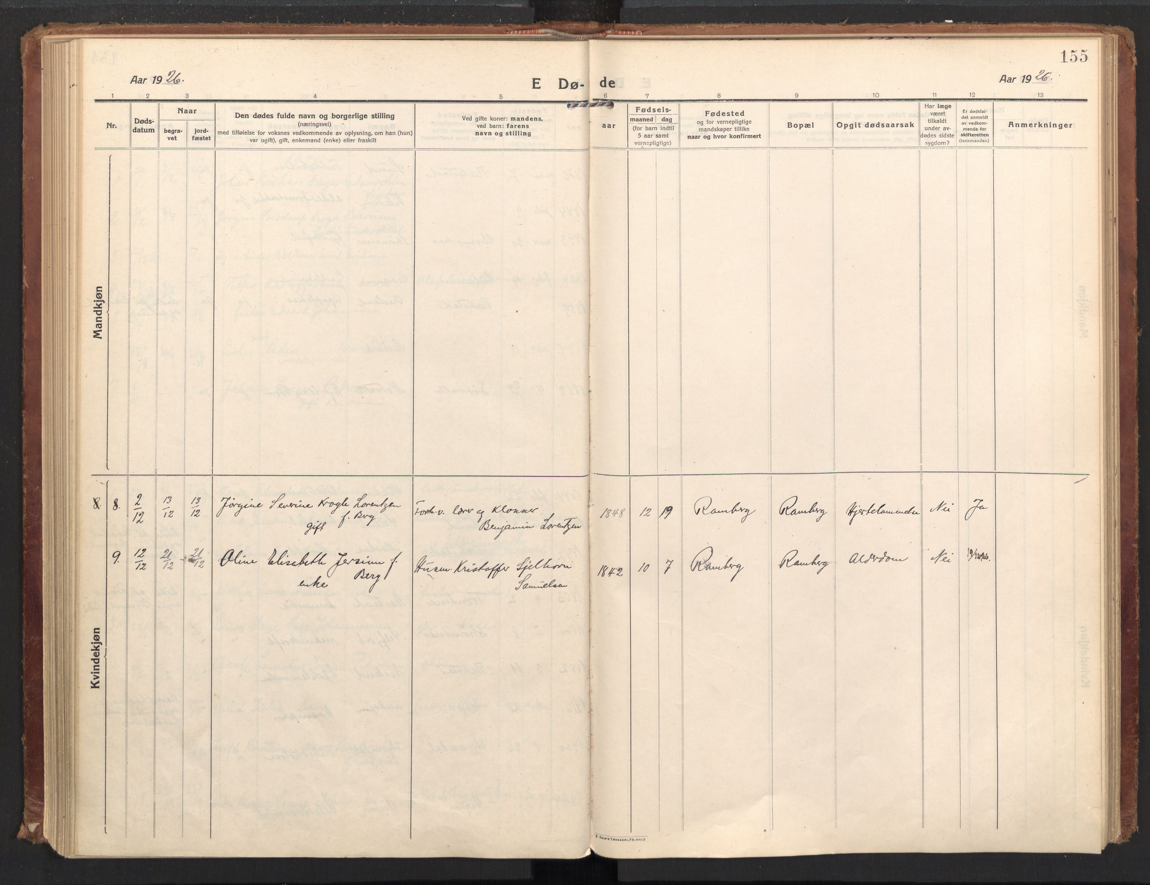 Ministerialprotokoller, klokkerbøker og fødselsregistre - Nordland, AV/SAT-A-1459/885/L1210: Parish register (official) no. 885A10, 1916-1926, p. 155