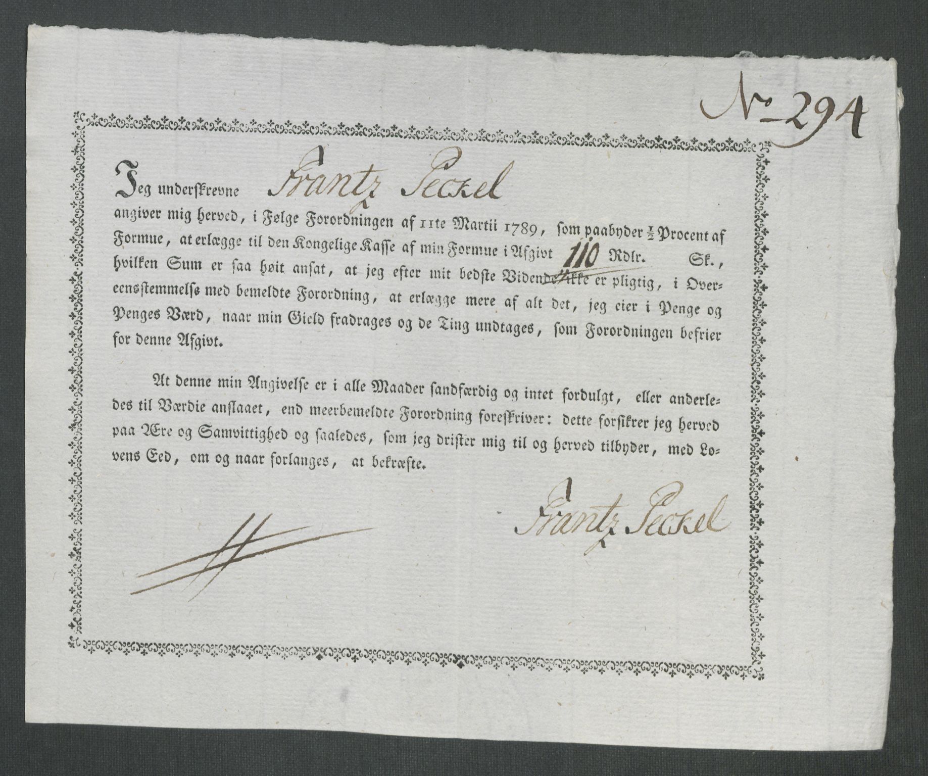 Rentekammeret inntil 1814, Reviderte regnskaper, Mindre regnskaper, AV/RA-EA-4068/Rf/Rfe/L0019: Jæren og Dalane fogderi, Kongsberg, 1789, p. 389