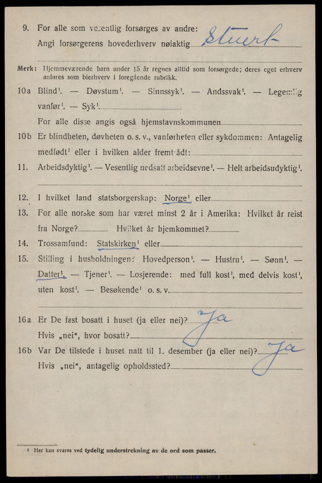 SAST, 1920 census for Håland, 1920, p. 3008