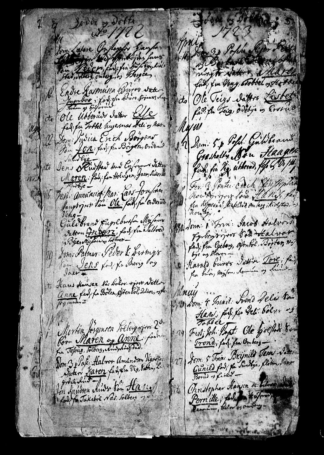 Enebakk prestekontor Kirkebøker, AV/SAO-A-10171c/F/Fa/L0001: Parish register (official) no. I 1, 1719-1754, p. 4-5