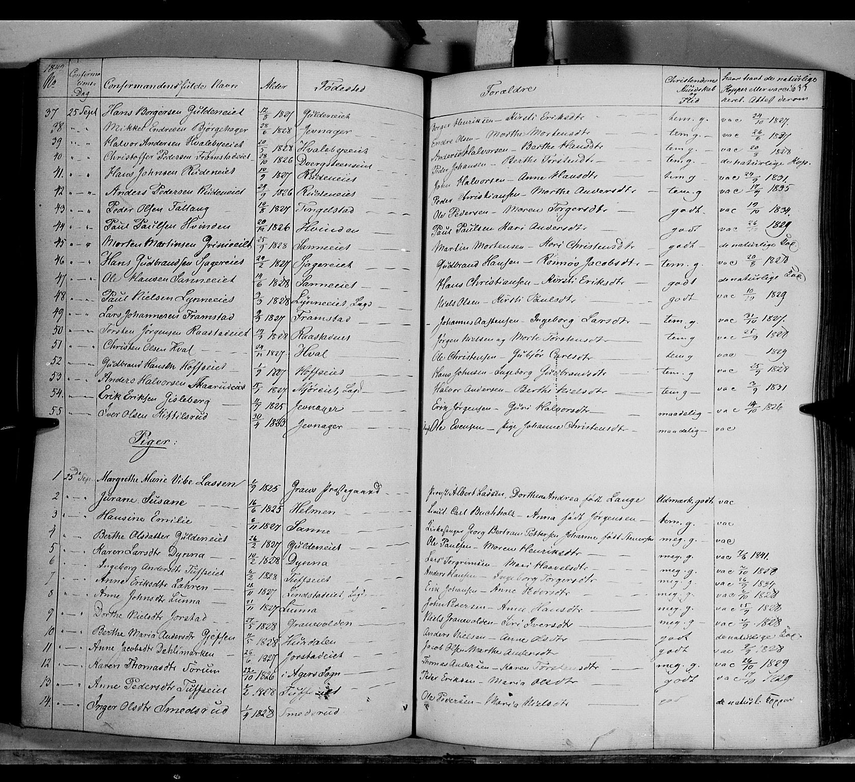 Gran prestekontor, SAH/PREST-112/H/Ha/Haa/L0011: Parish register (official) no. 11, 1842-1856, p. 632-633