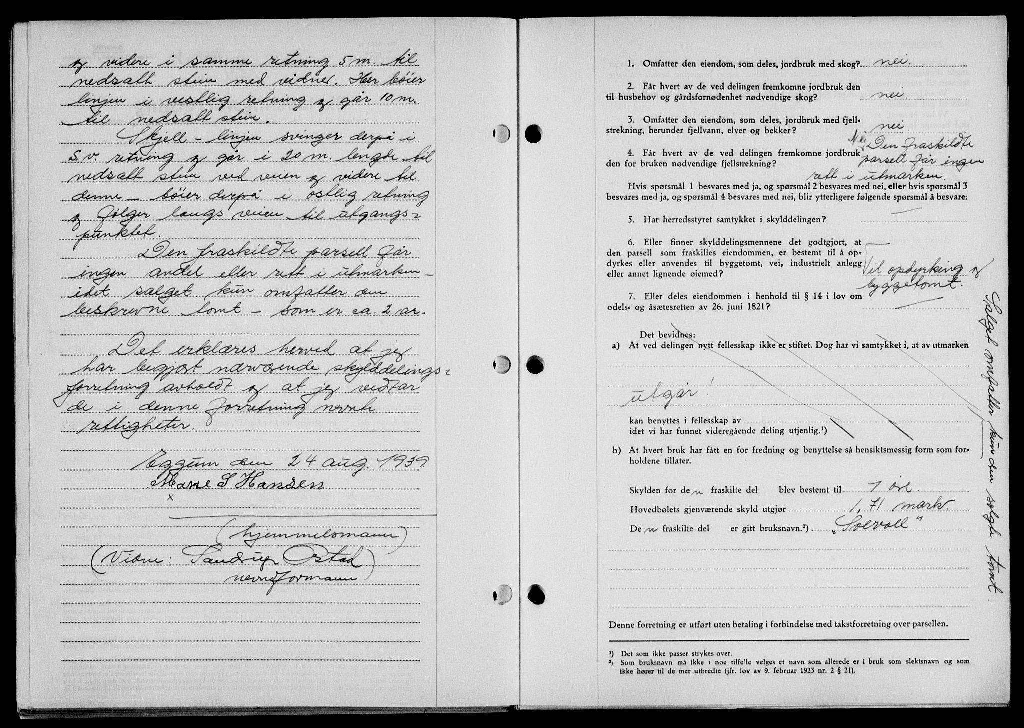 Lofoten sorenskriveri, SAT/A-0017/1/2/2C/L0006a: Mortgage book no. 6a, 1939-1939, Diary no: : 1882/1939