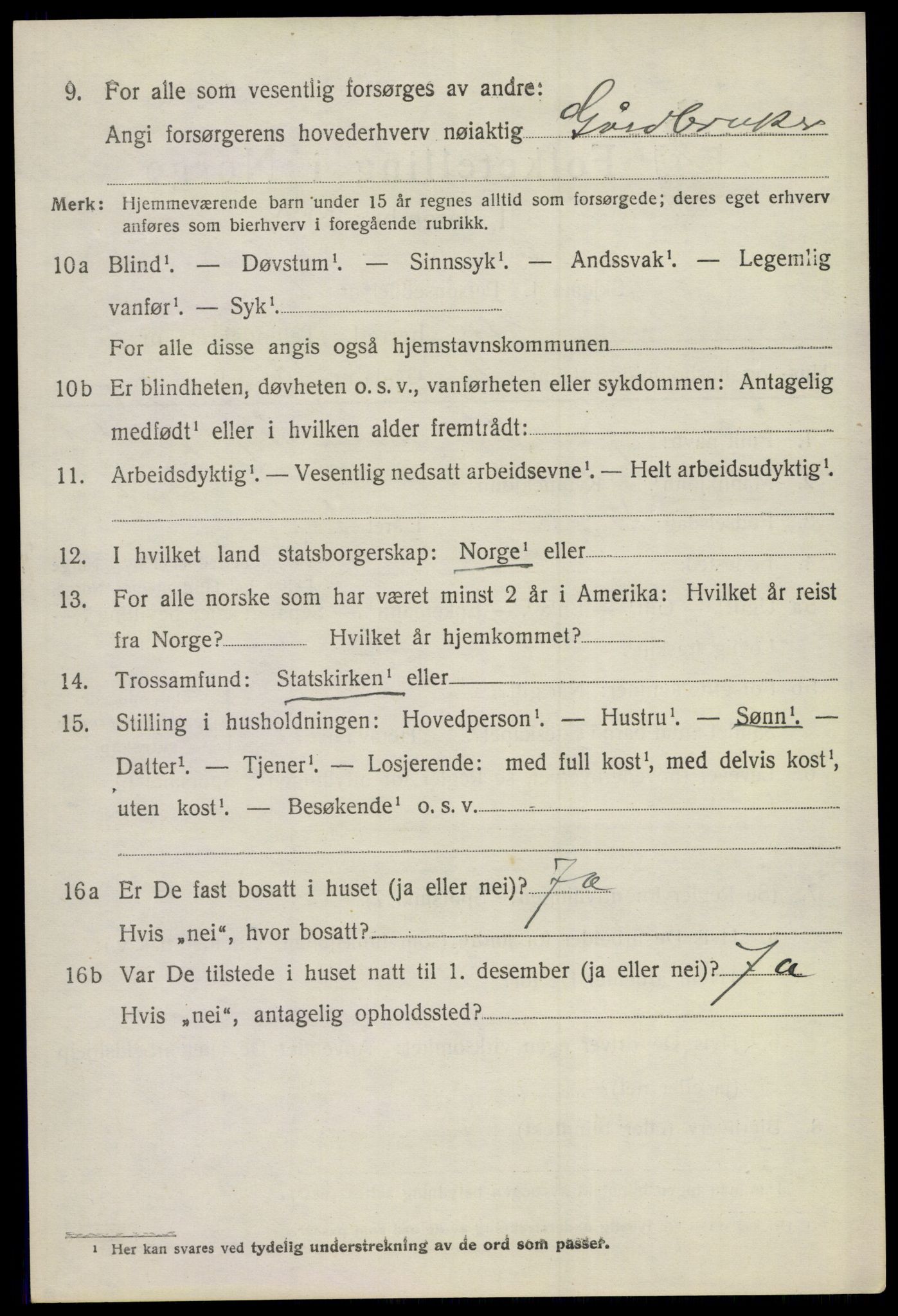 SAKO, 1920 census for Gol, 1920, p. 3557