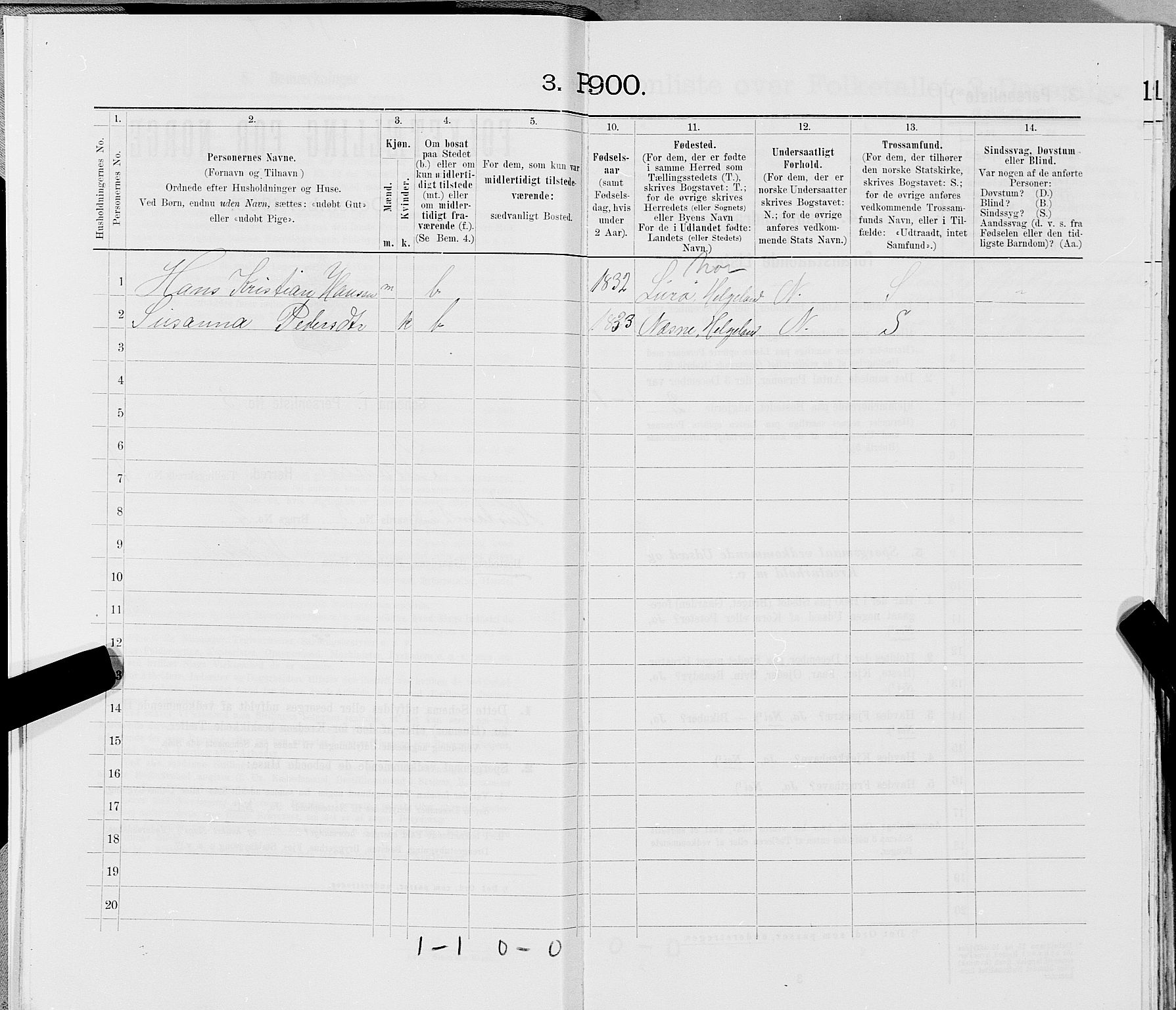 SAT, 1900 census for Træna, 1900, p. 17