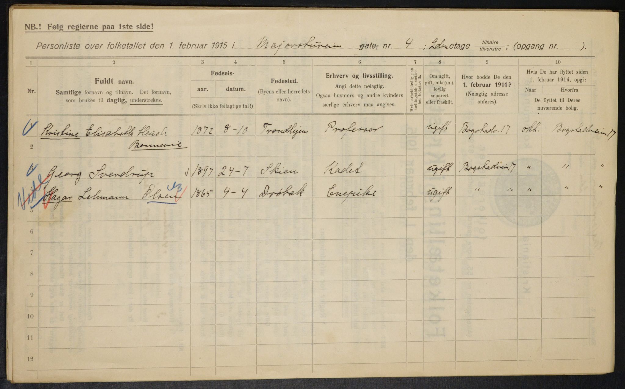 OBA, Municipal Census 1915 for Kristiania, 1915, p. 58987