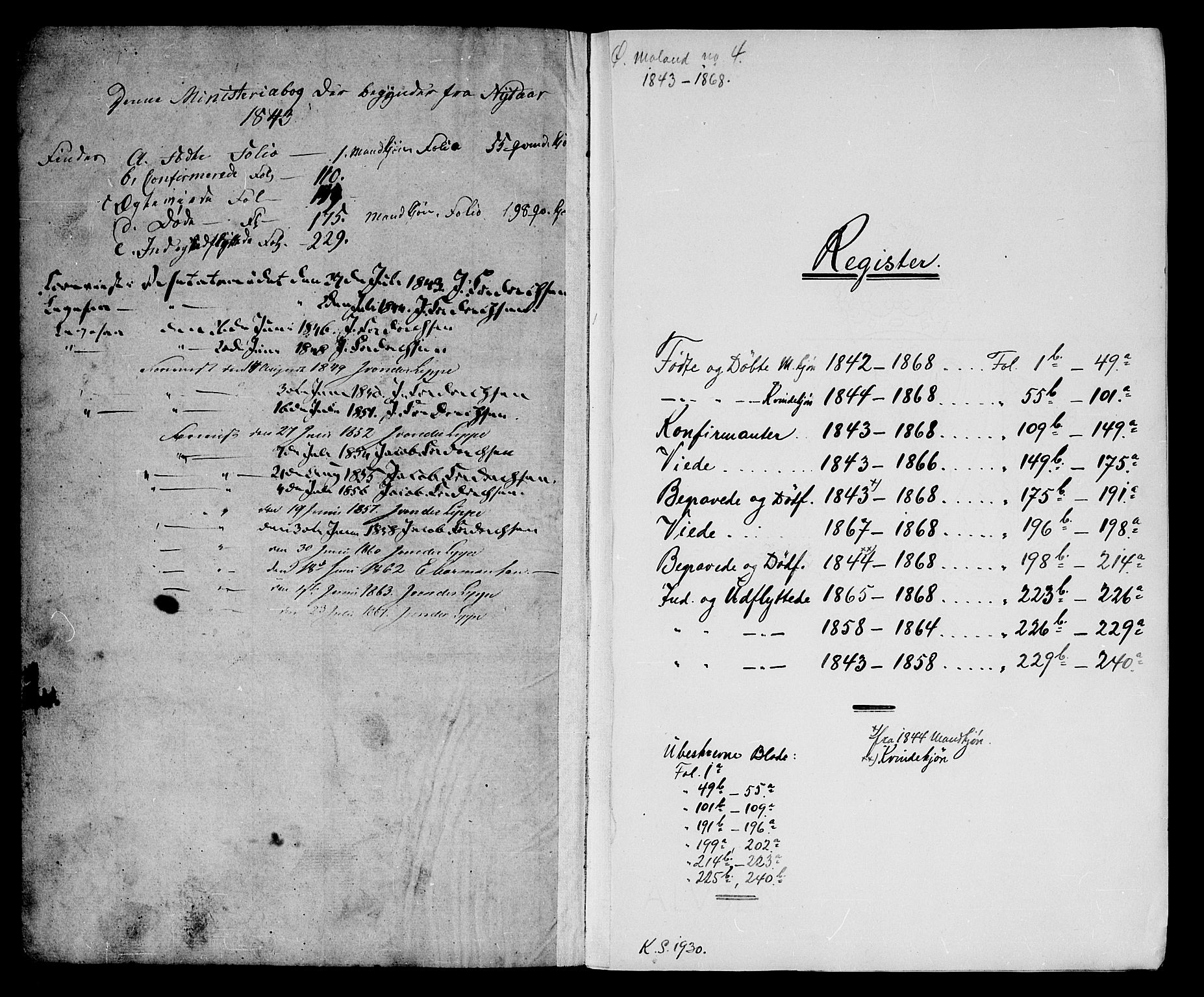 Austre Moland sokneprestkontor, SAK/1111-0001/F/Fb/Fba/L0001: Parish register (copy) no. B 1, 1842-1868