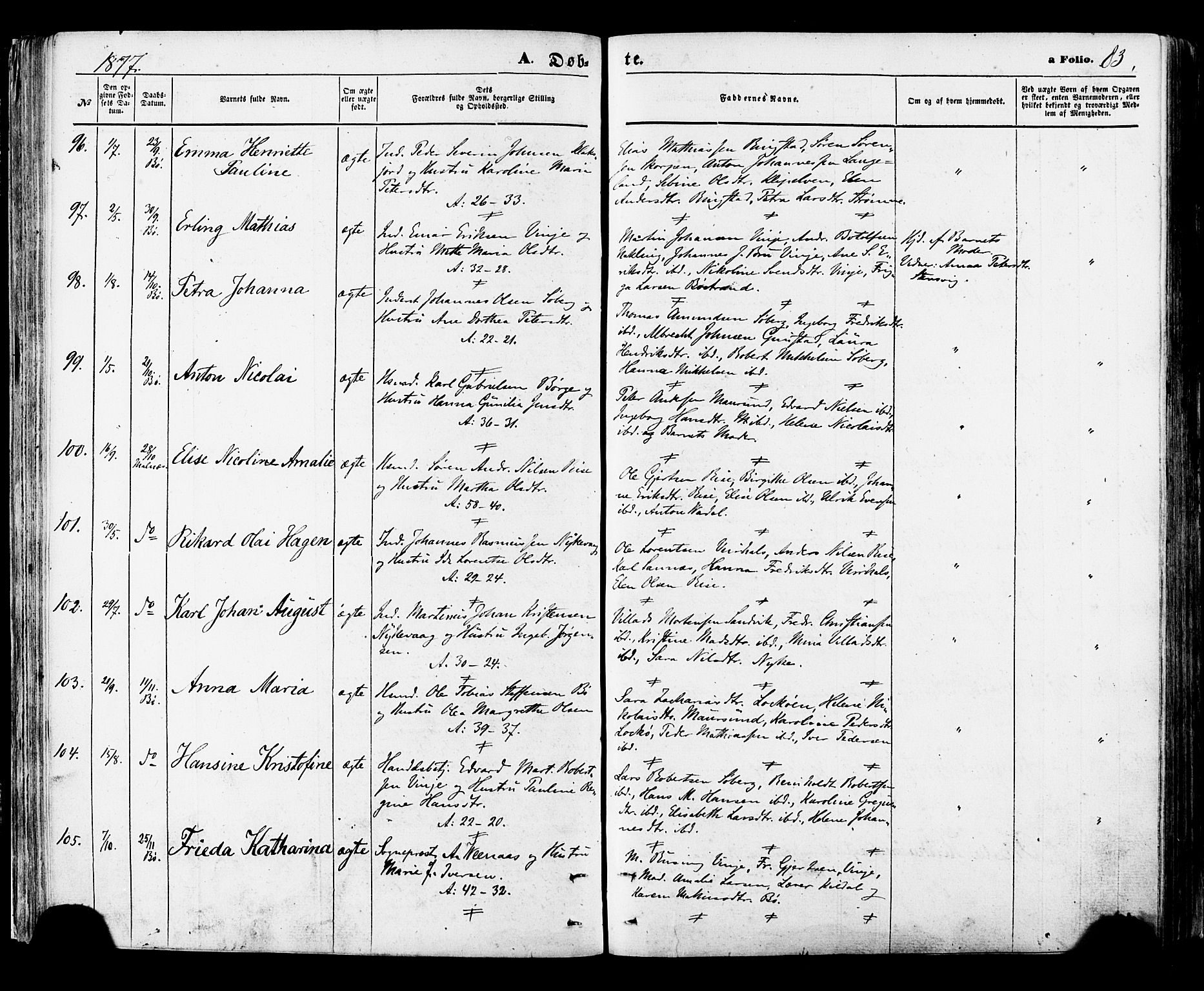 Ministerialprotokoller, klokkerbøker og fødselsregistre - Nordland, AV/SAT-A-1459/891/L1301: Parish register (official) no. 891A06, 1870-1878, p. 83