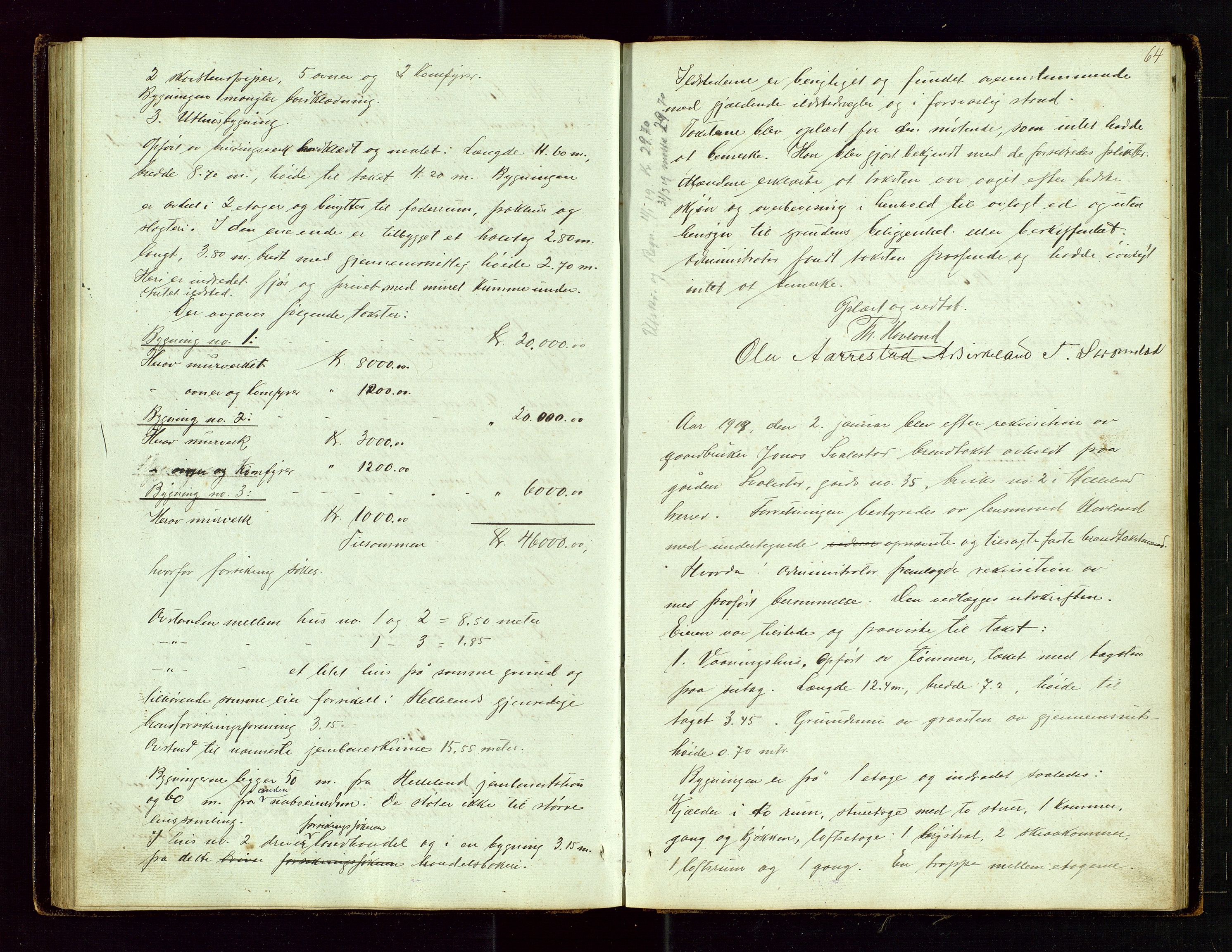 Helleland lensmannskontor, SAST/A-100209/Goa/L0001: "Brandtaxations-Protocol for Hetlands Thinglag", 1847-1920, p. 63b-64a