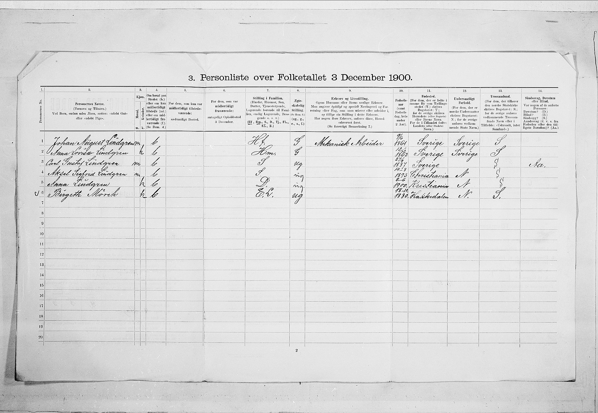 SAO, 1900 census for Kristiania, 1900, p. 109192