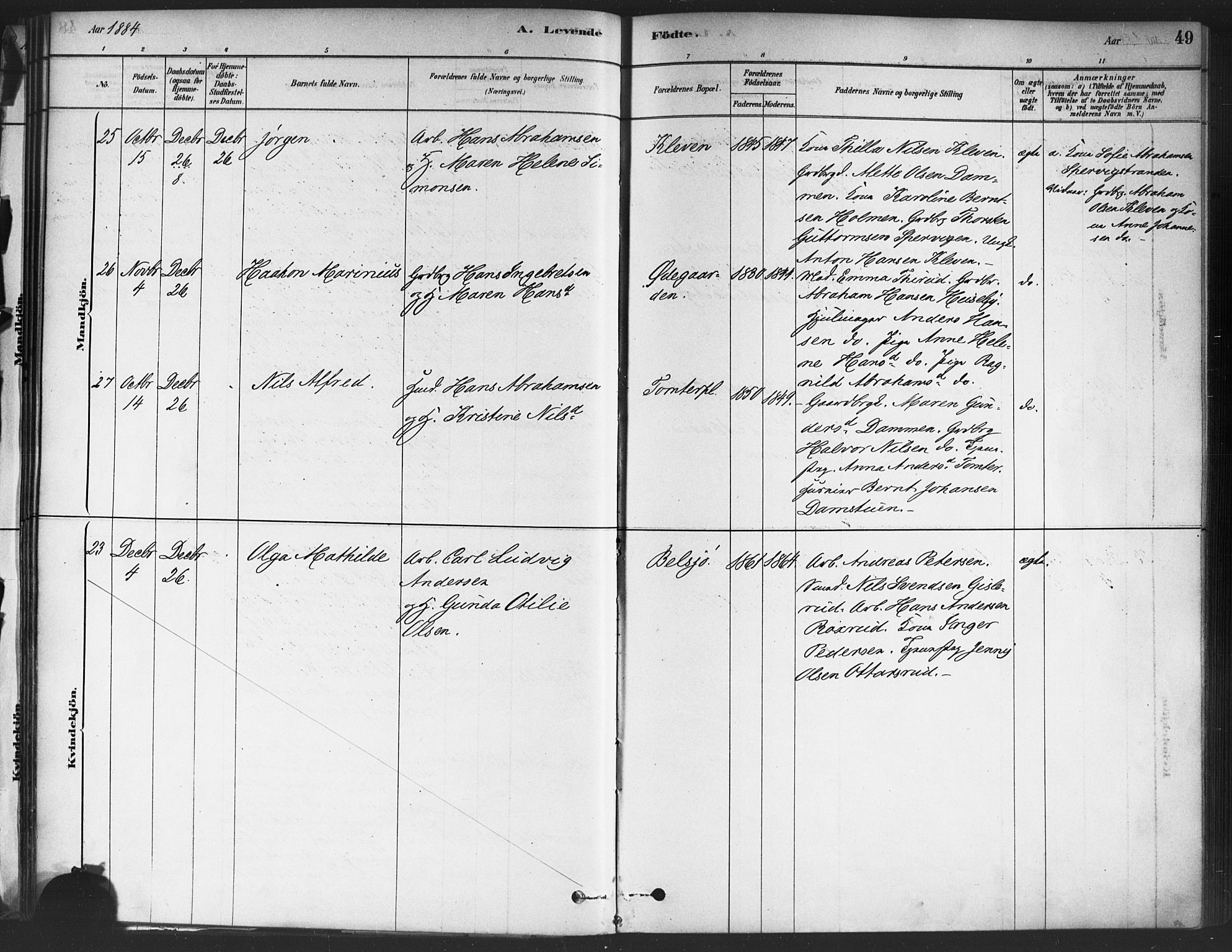 Drøbak prestekontor Kirkebøker, SAO/A-10142a/F/Fc/L0002: Parish register (official) no. III 2, 1878-1891, p. 49