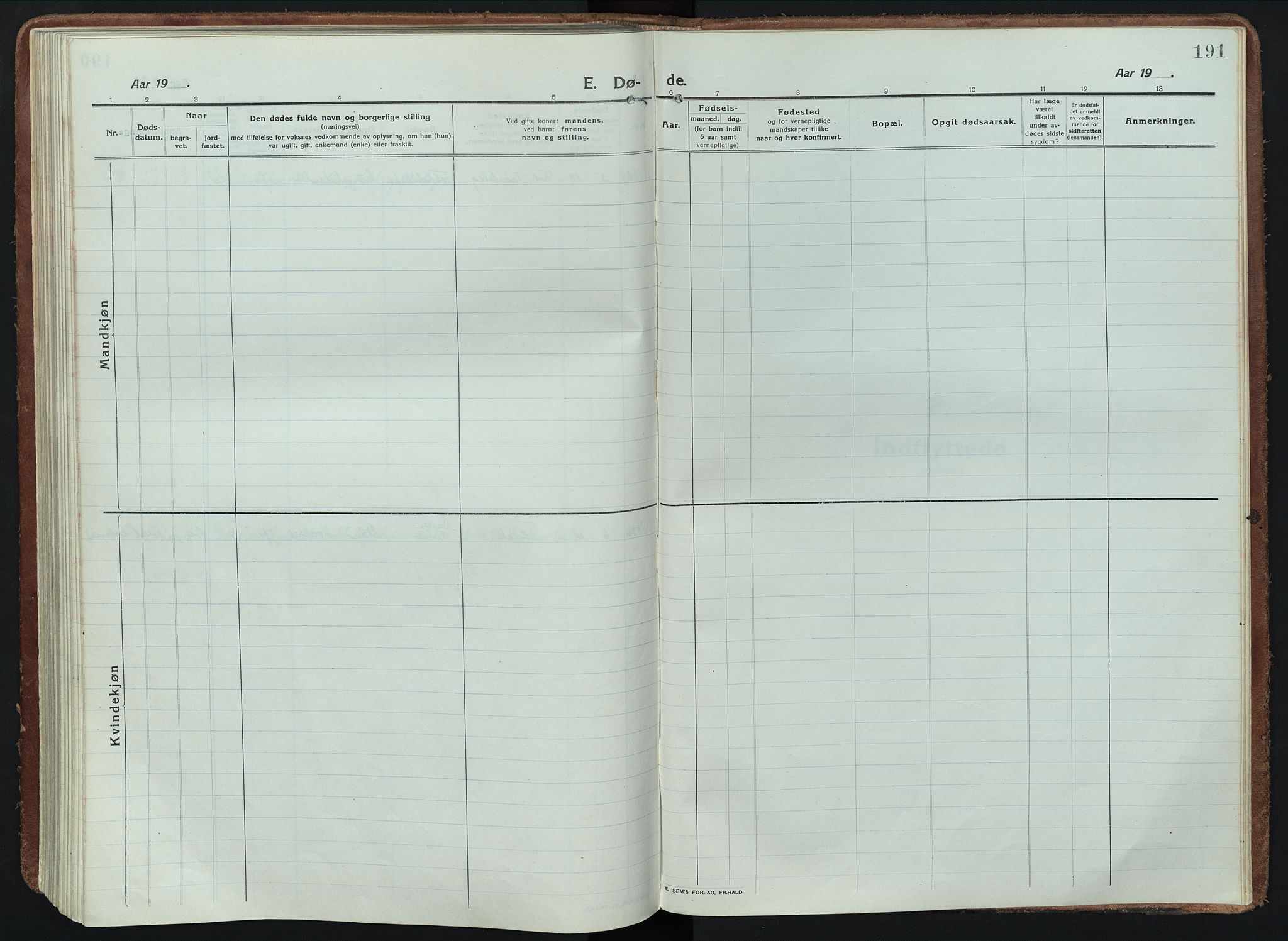 Alvdal prestekontor, SAH/PREST-060/H/Ha/Haa/L0005: Parish register (official) no. 5, 1913-1930, p. 191