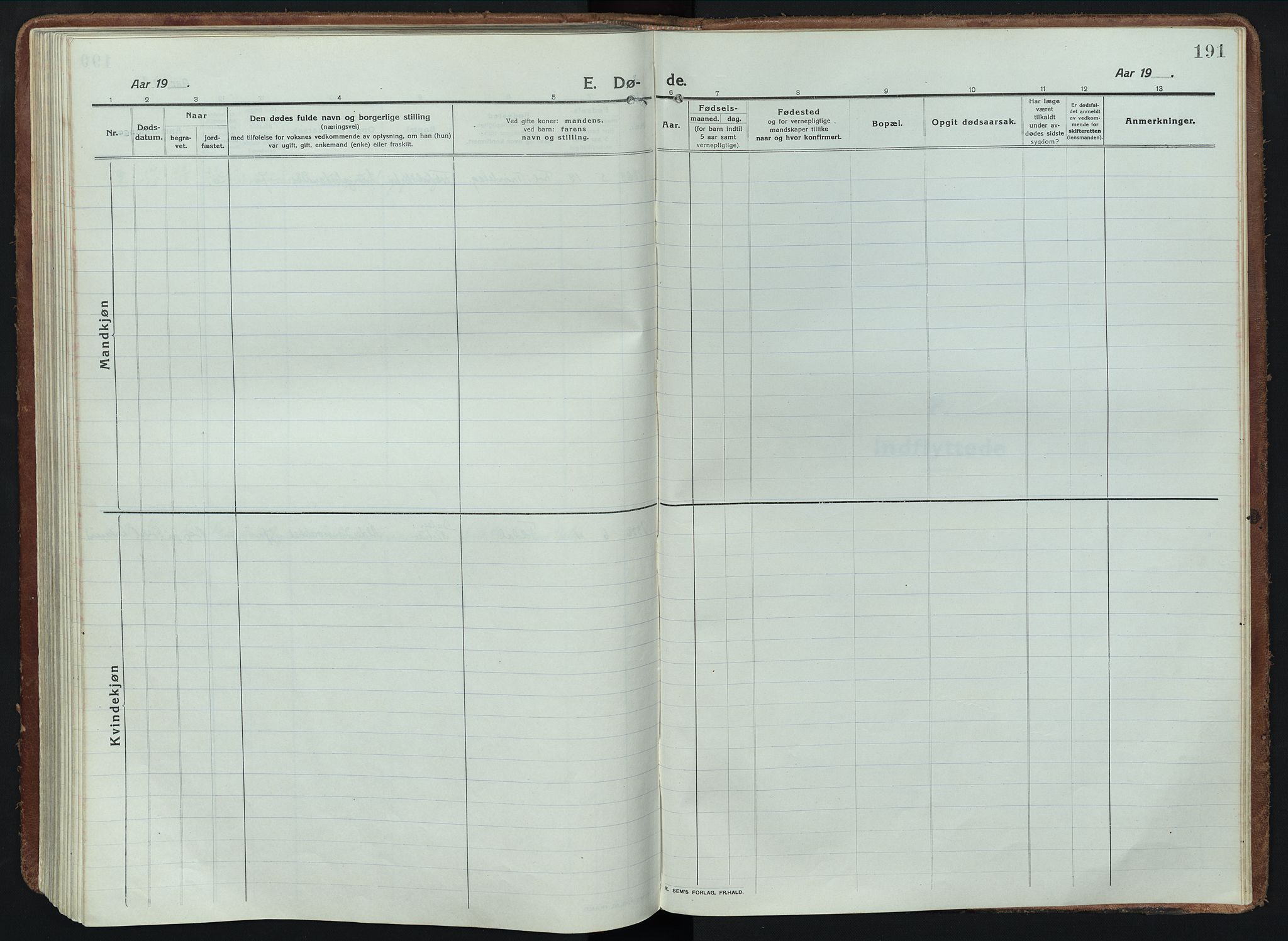 Alvdal prestekontor, AV/SAH-PREST-060/H/Ha/Haa/L0005: Parish register (official) no. 5, 1913-1930, p. 191