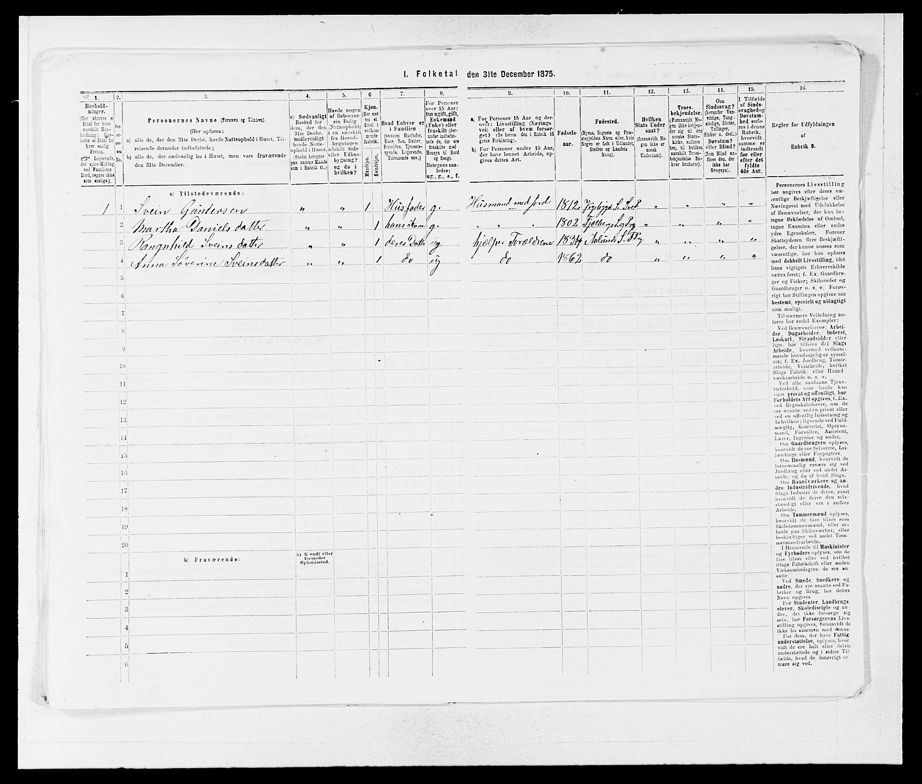 SAB, 1875 census for 1213P Fjelberg, 1875, p. 586