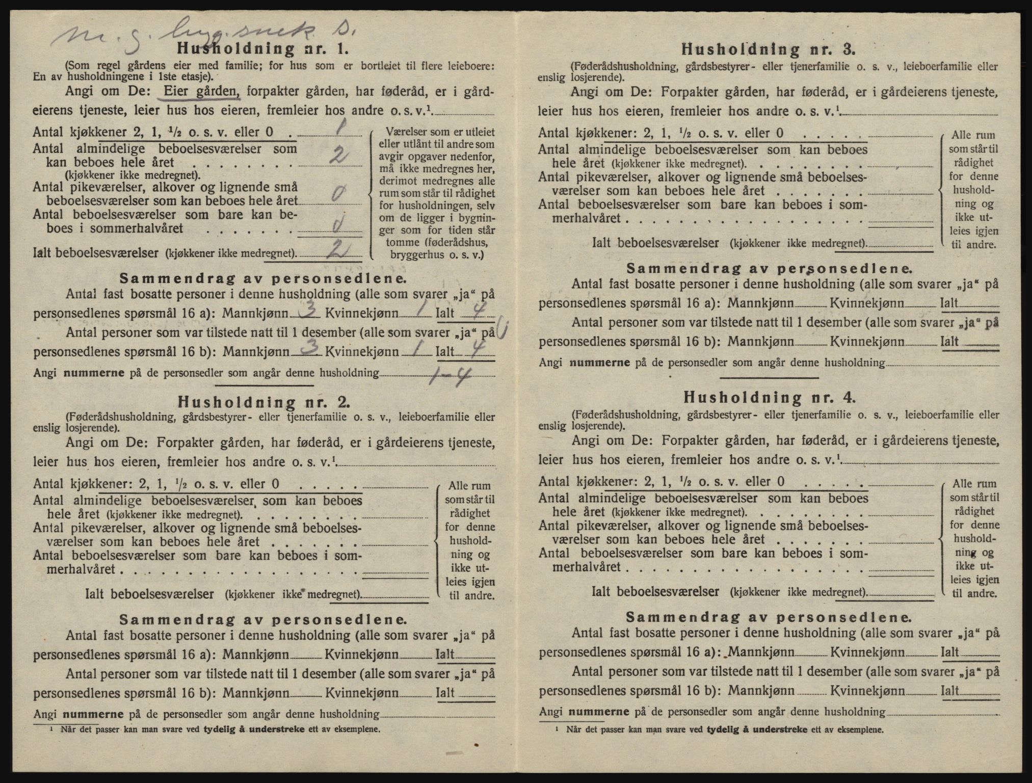 SAO, 1920 census for Glemmen, 1920, p. 1442