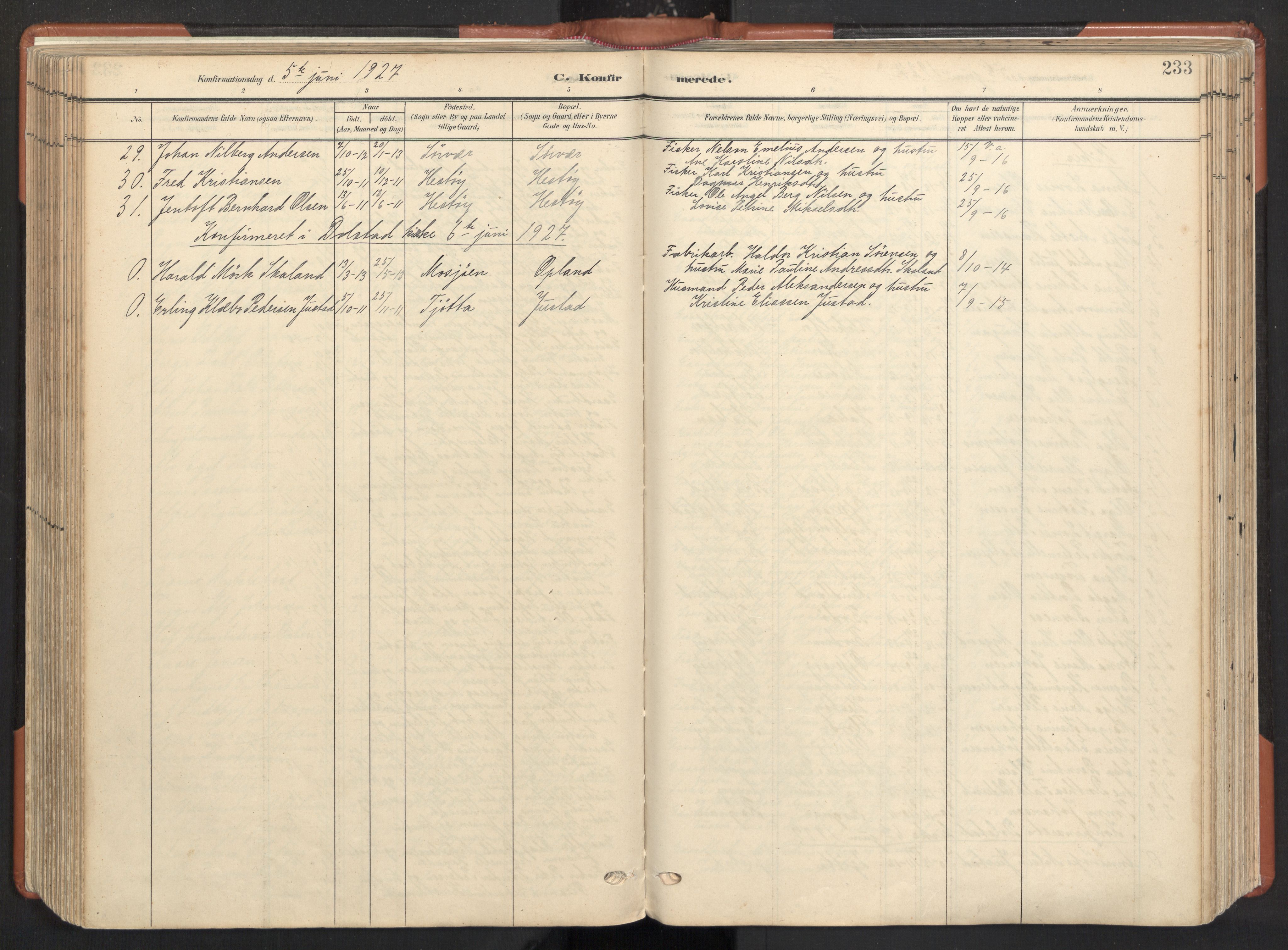 Ministerialprotokoller, klokkerbøker og fødselsregistre - Nordland, AV/SAT-A-1459/817/L0265: Parish register (official) no. 817A05, 1908-1944, p. 233