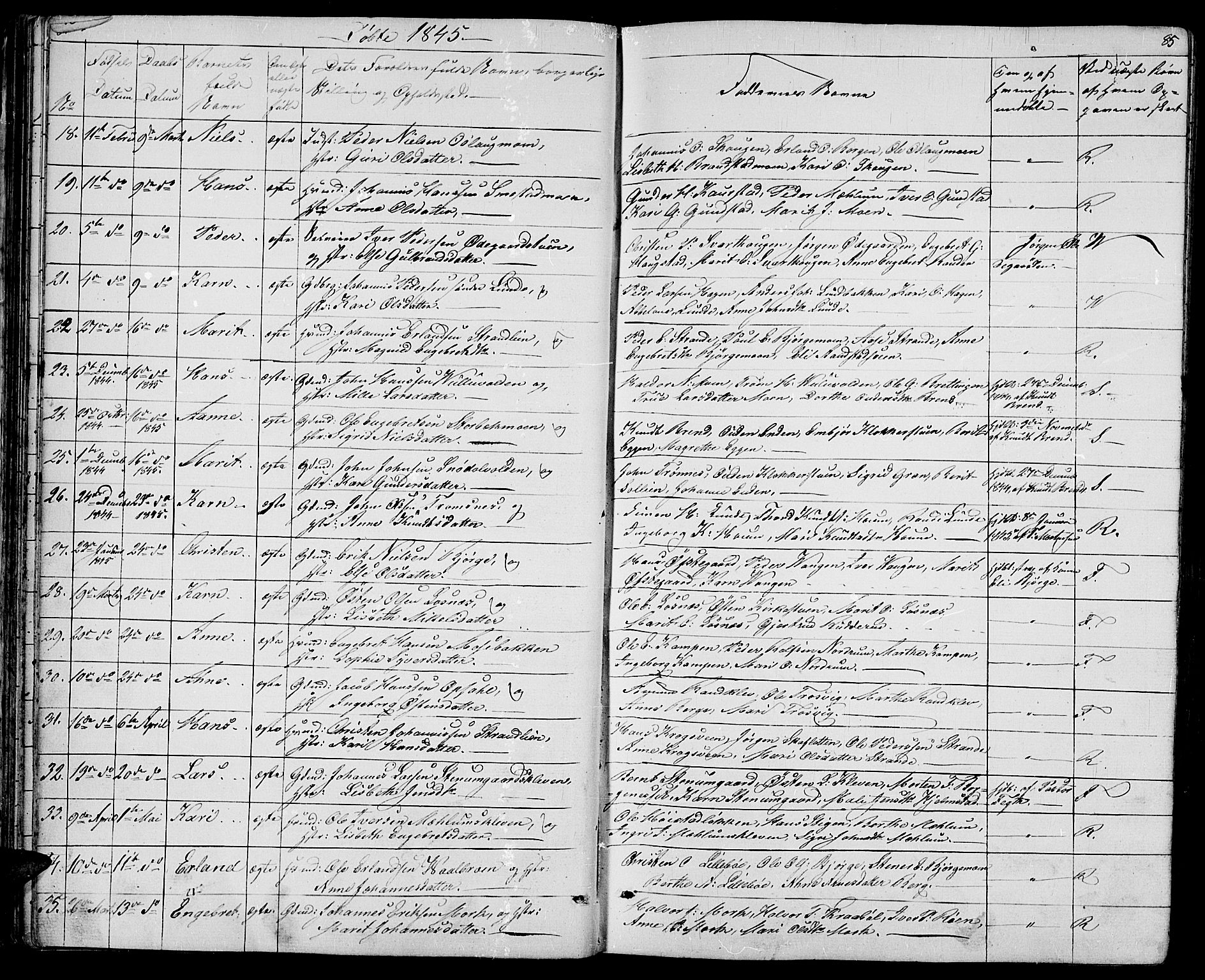 Ringebu prestekontor, AV/SAH-PREST-082/H/Ha/Hab/L0002: Parish register (copy) no. 2, 1839-1853, p. 84-85