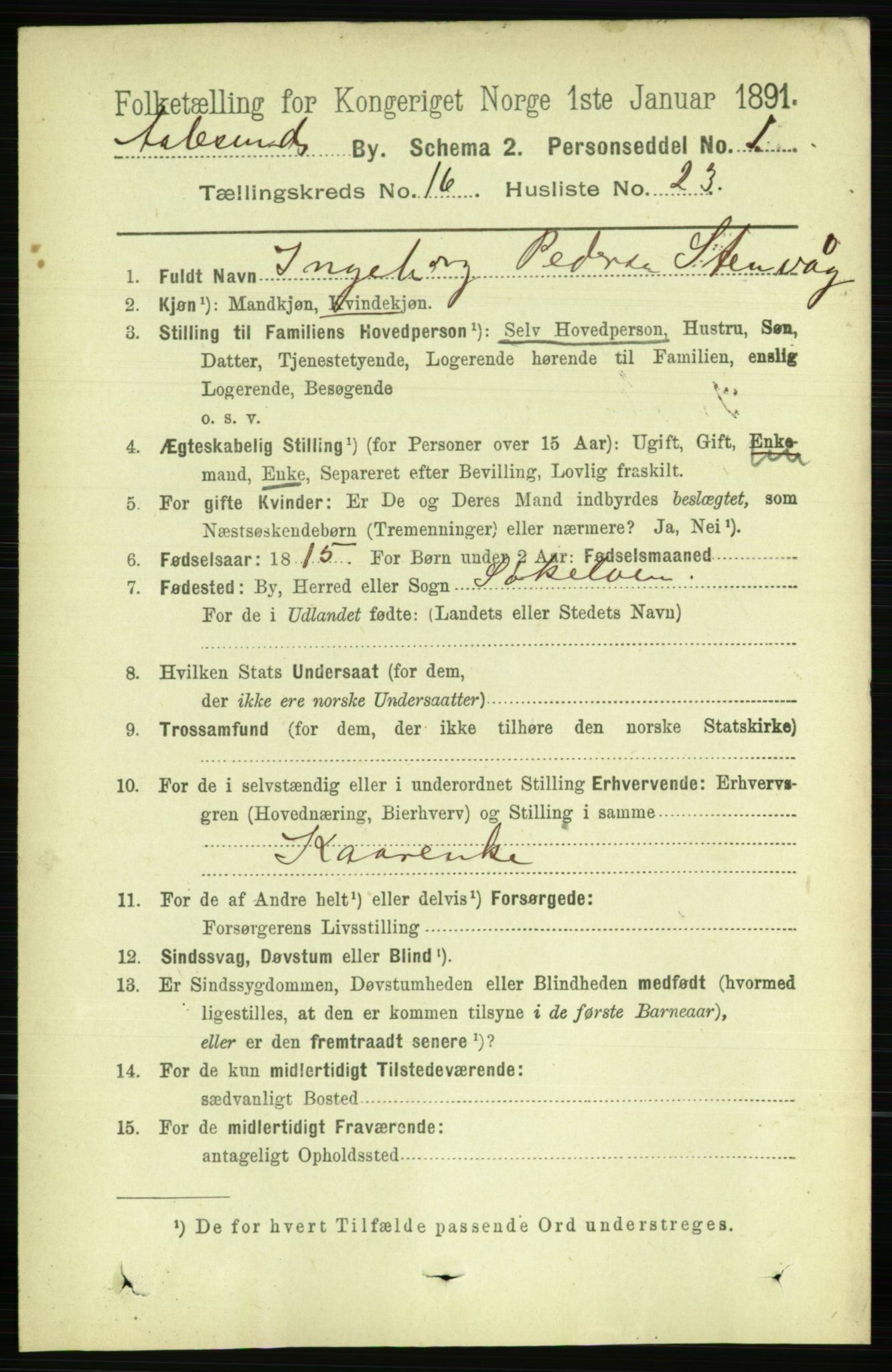 RA, 1891 census for 1501 Ålesund, 1891, p. 9791