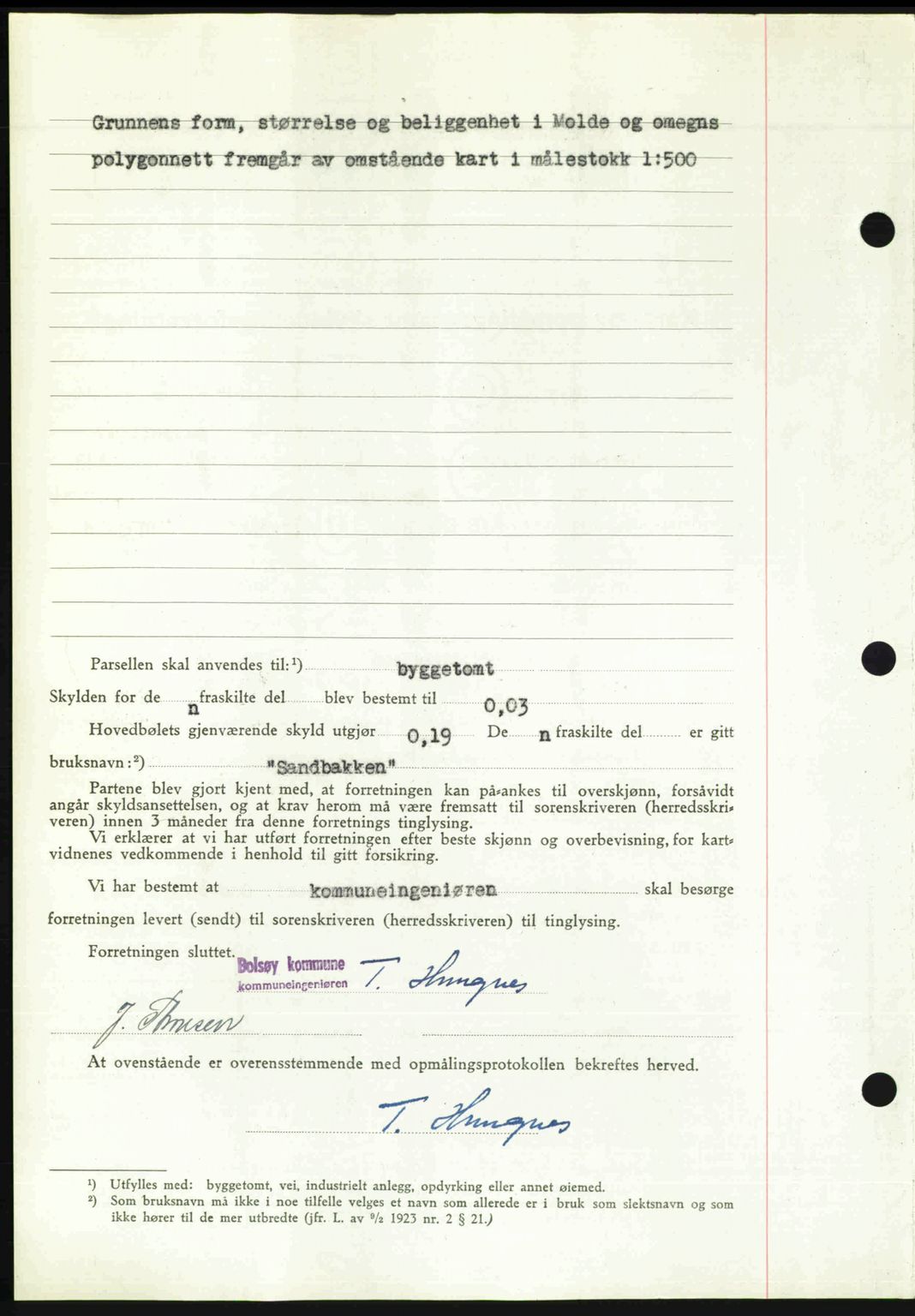 Romsdal sorenskriveri, AV/SAT-A-4149/1/2/2C: Mortgage book no. A23, 1947-1947, Diary no: : 1813/1947