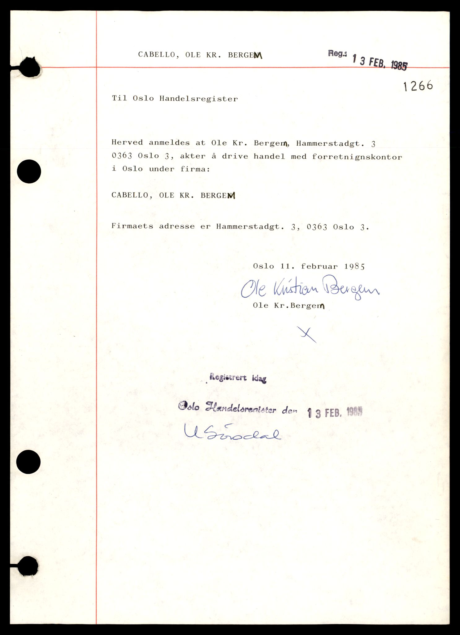 Oslo byfogd, Handelsregisteret, AV/SAT-A-10867/G/Gb/Gba/L0007: Enkeltmannsforetak, C, 1944-1990