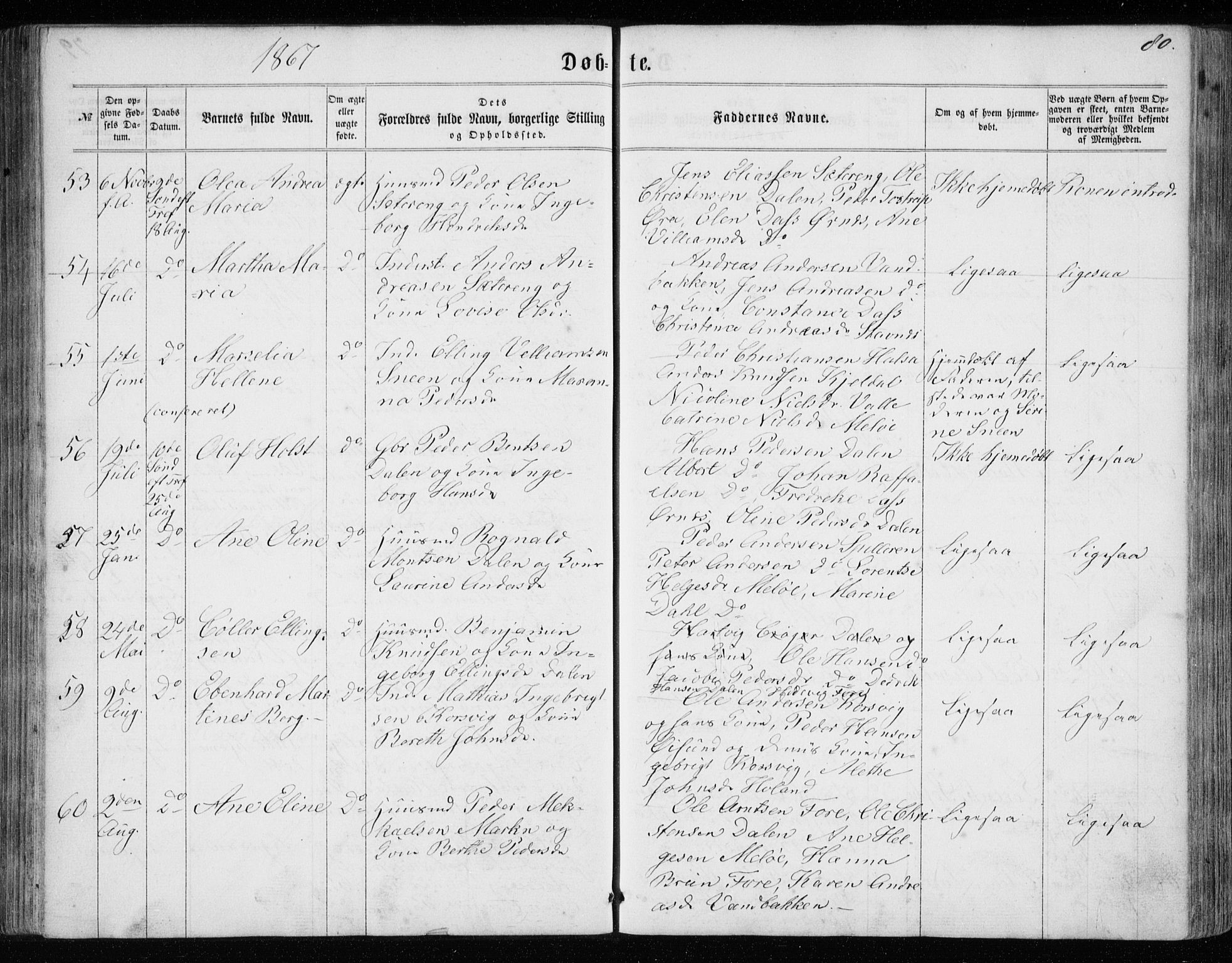 Ministerialprotokoller, klokkerbøker og fødselsregistre - Nordland, AV/SAT-A-1459/843/L0634: Parish register (copy) no. 843C03, 1860-1884, p. 80