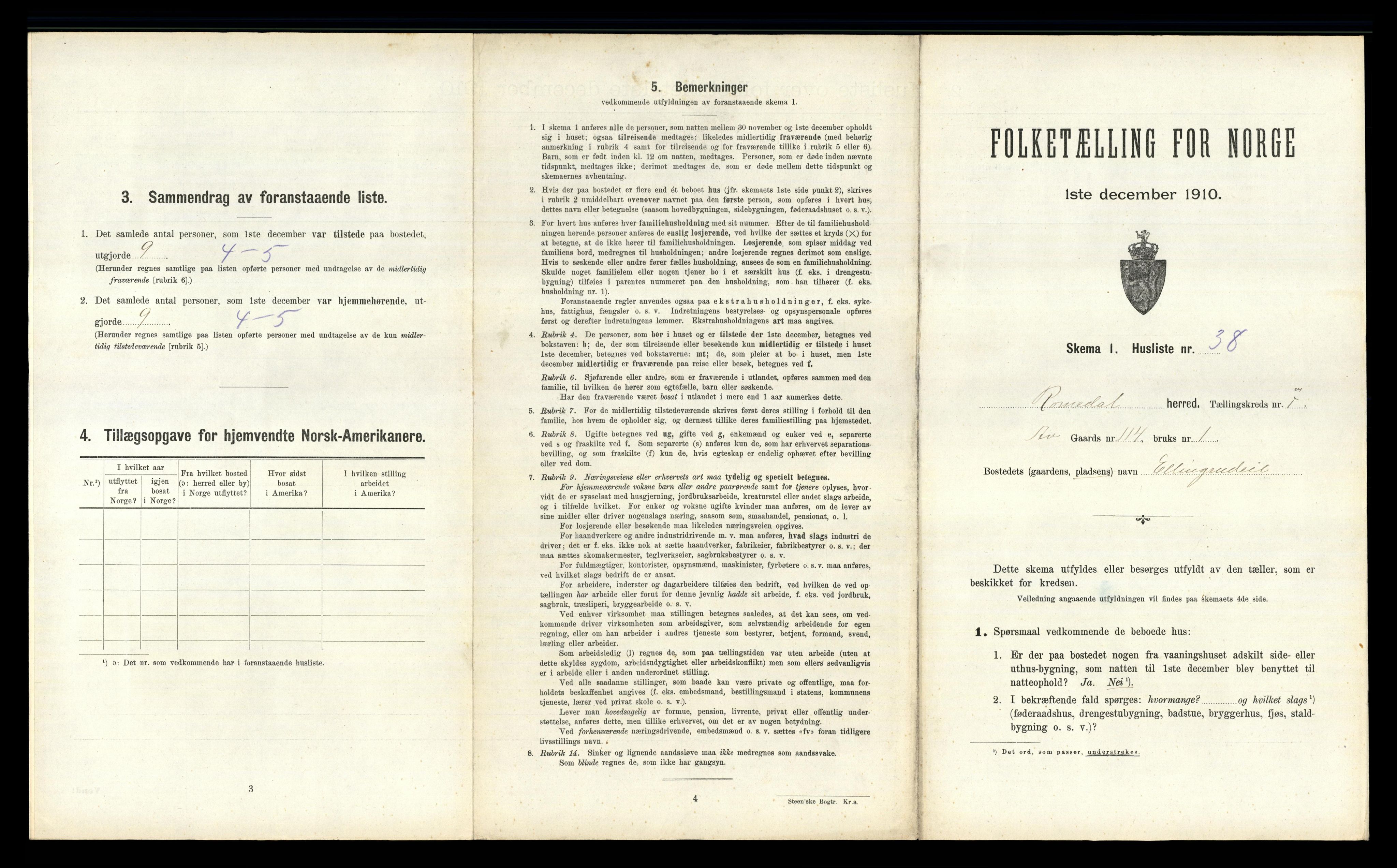 RA, 1910 census for Romedal, 1910, p. 1321