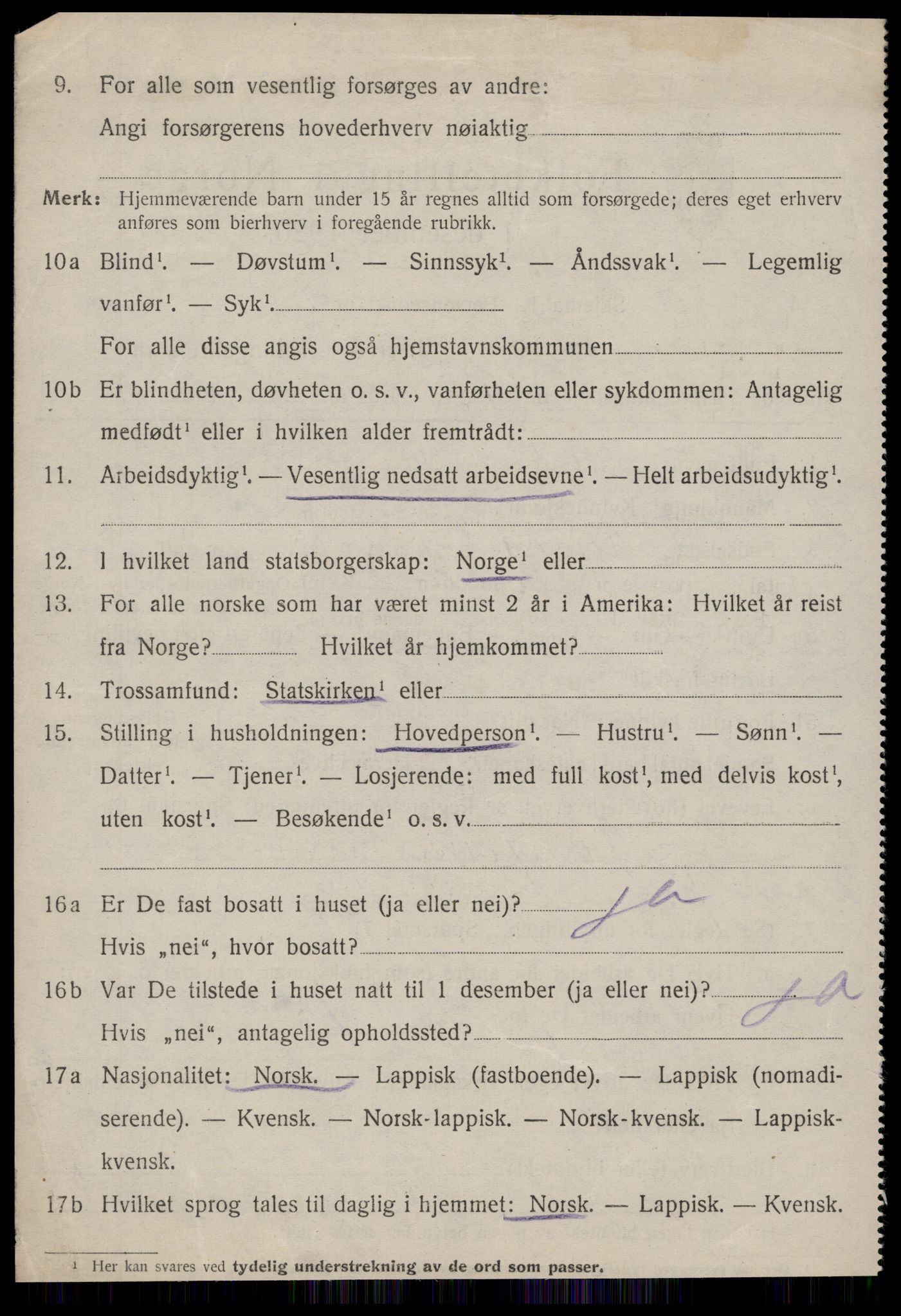 SAT, 1920 census for Kvenvær, 1920, p. 1421