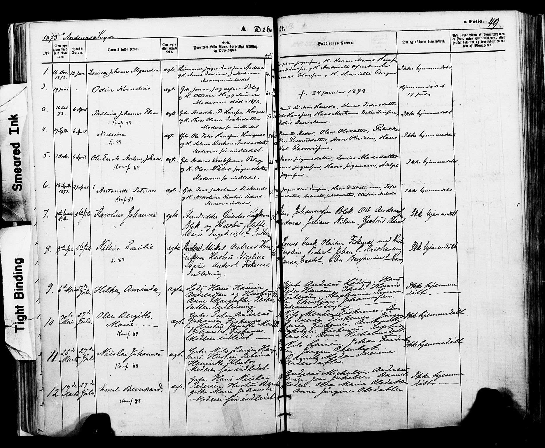 Ministerialprotokoller, klokkerbøker og fødselsregistre - Nordland, AV/SAT-A-1459/897/L1398: Parish register (official) no. 897A05 /2, 1867-1880, p. 49