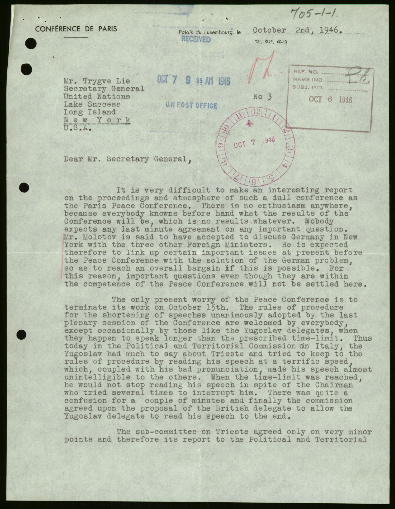 Lie, Trygve, AV/RA-PA-1407/D/L0019: Generalsekretærens papirer., 1946-1953, p. 17