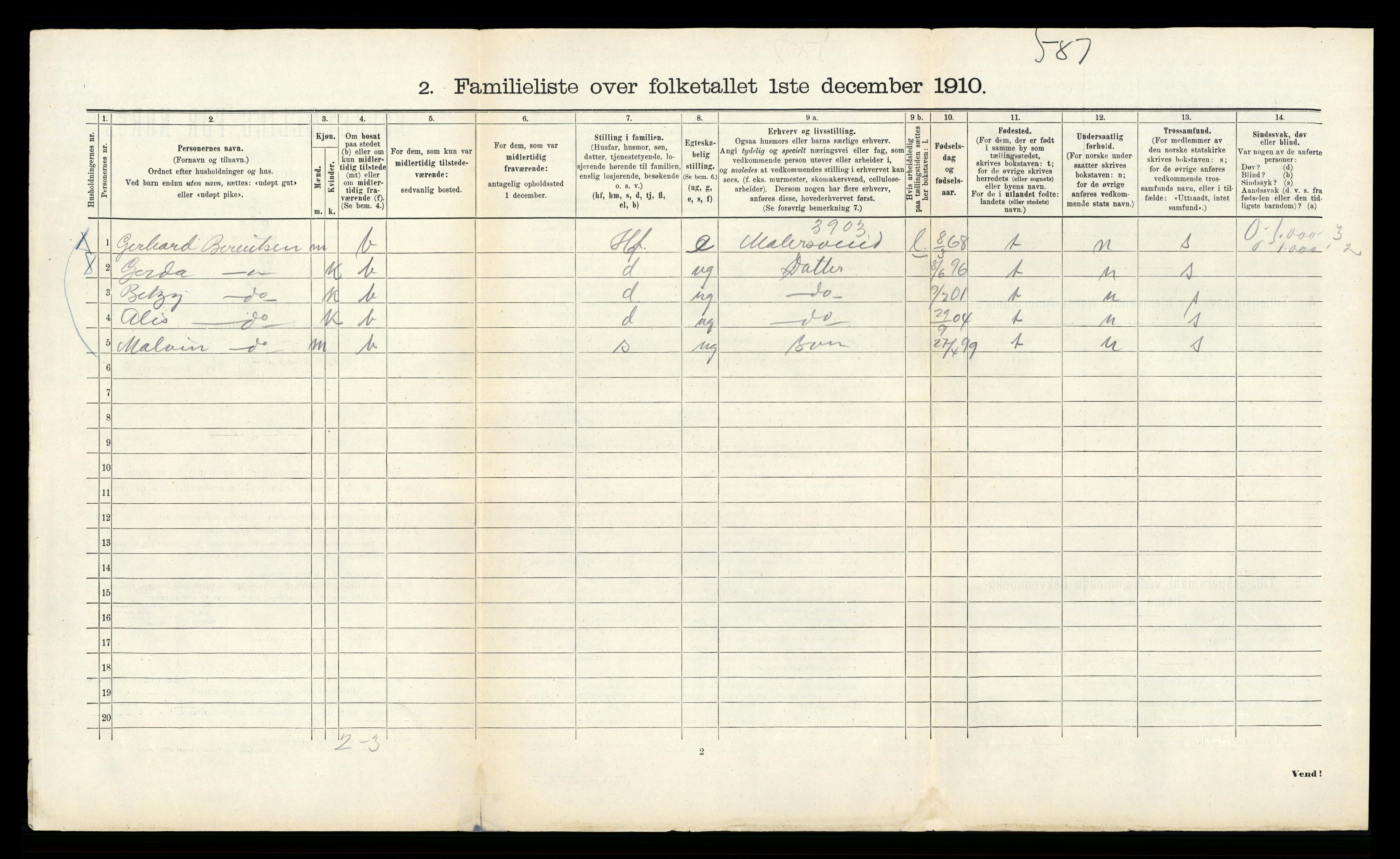 RA, 1910 census for Bergen, 1910, p. 29828