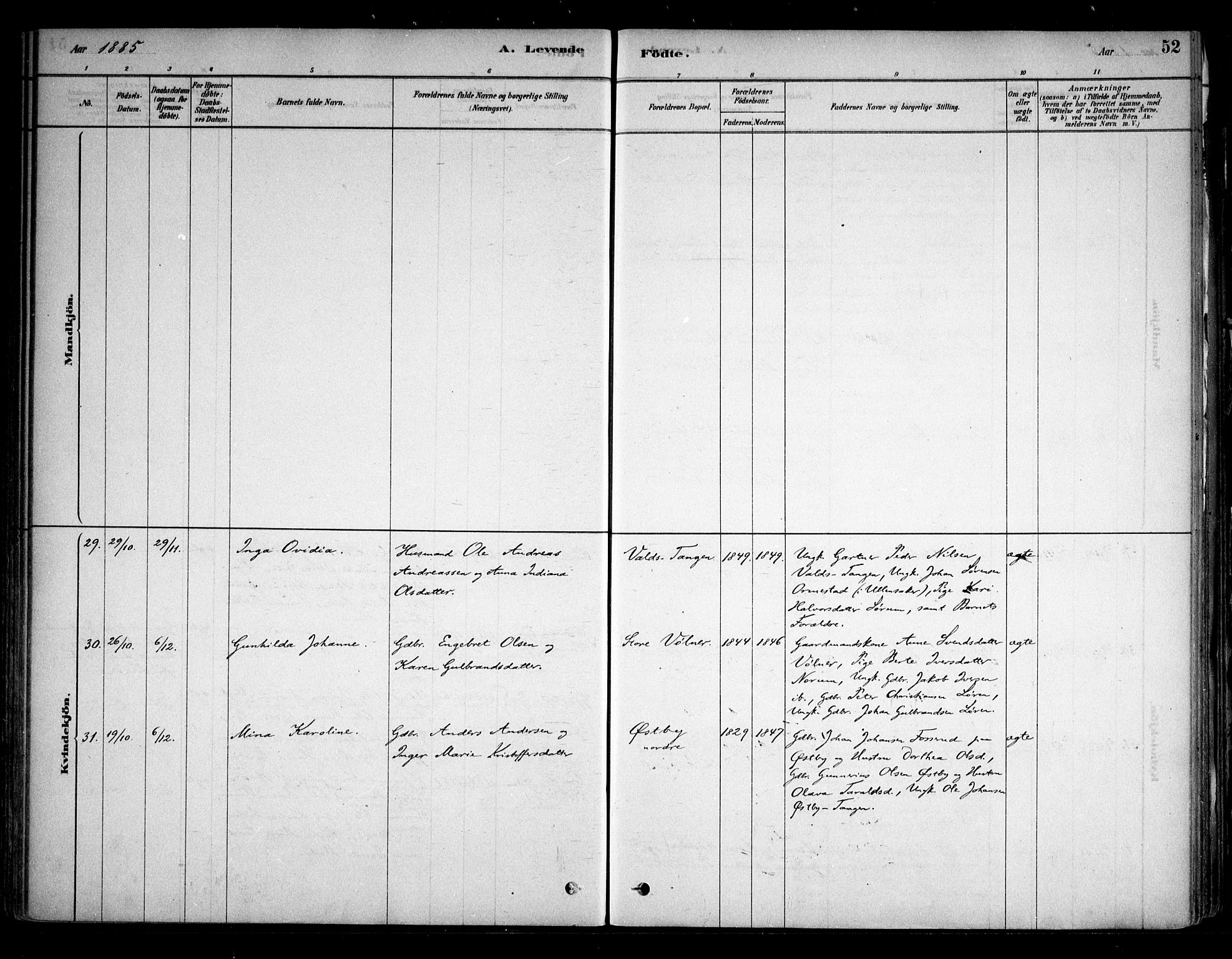 Sørum prestekontor Kirkebøker, AV/SAO-A-10303/F/Fa/L0007: Parish register (official) no. I 7, 1878-1914, p. 52