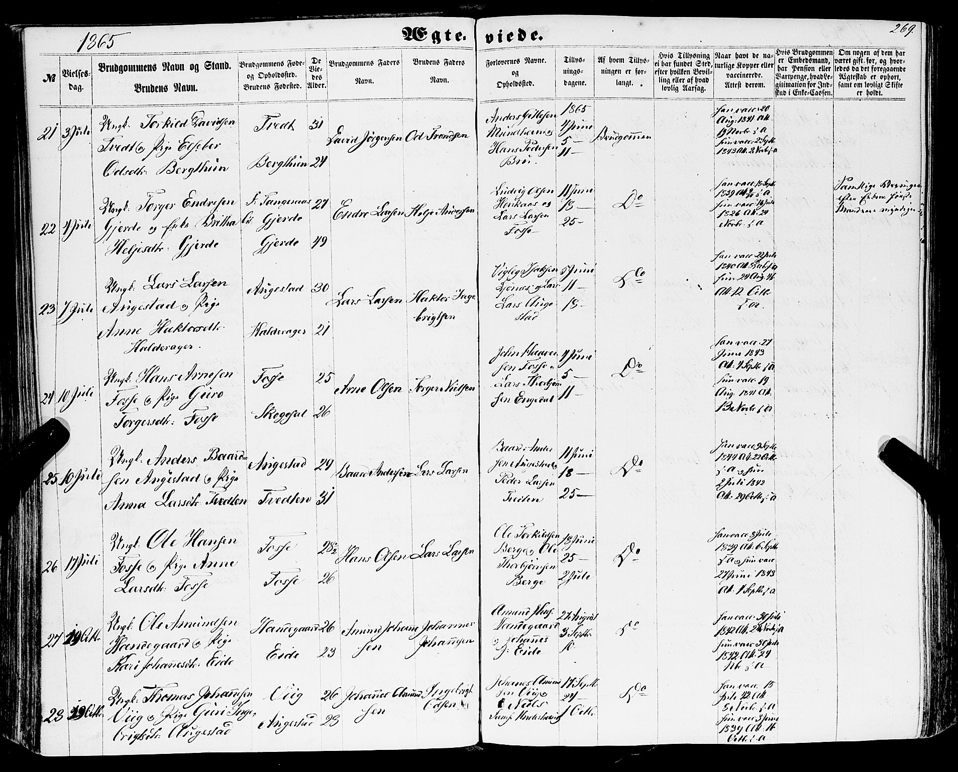 Strandebarm sokneprestembete, AV/SAB-A-78401/H/Haa: Parish register (official) no. A 8, 1858-1872, p. 269