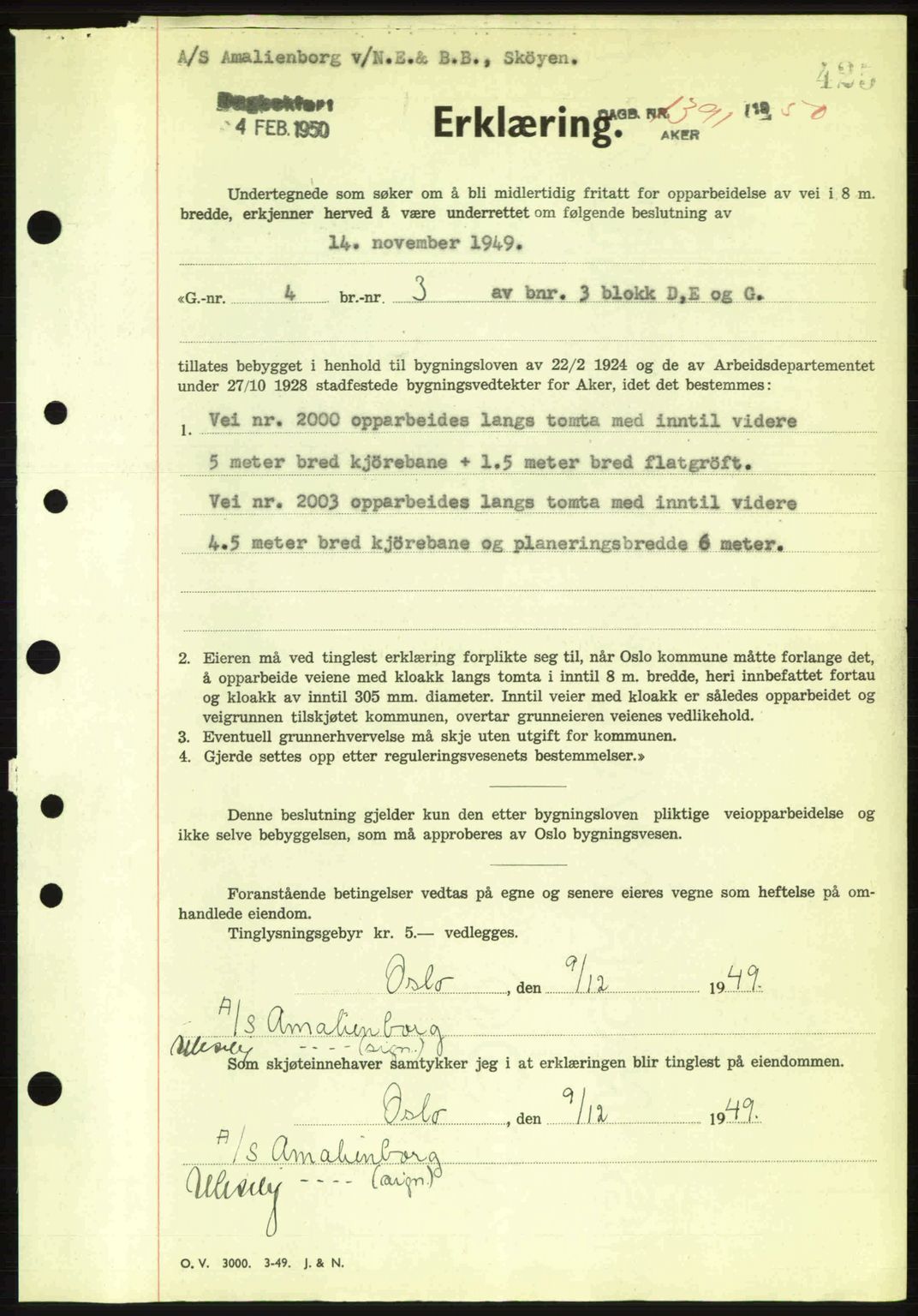 Oslo byskriverembete, AV/SAO-A-10227/G/Gb/Gbd/Gbda/L0017: Mortgage book no. A215, 1949-1950, Diary no: : 1391/1950