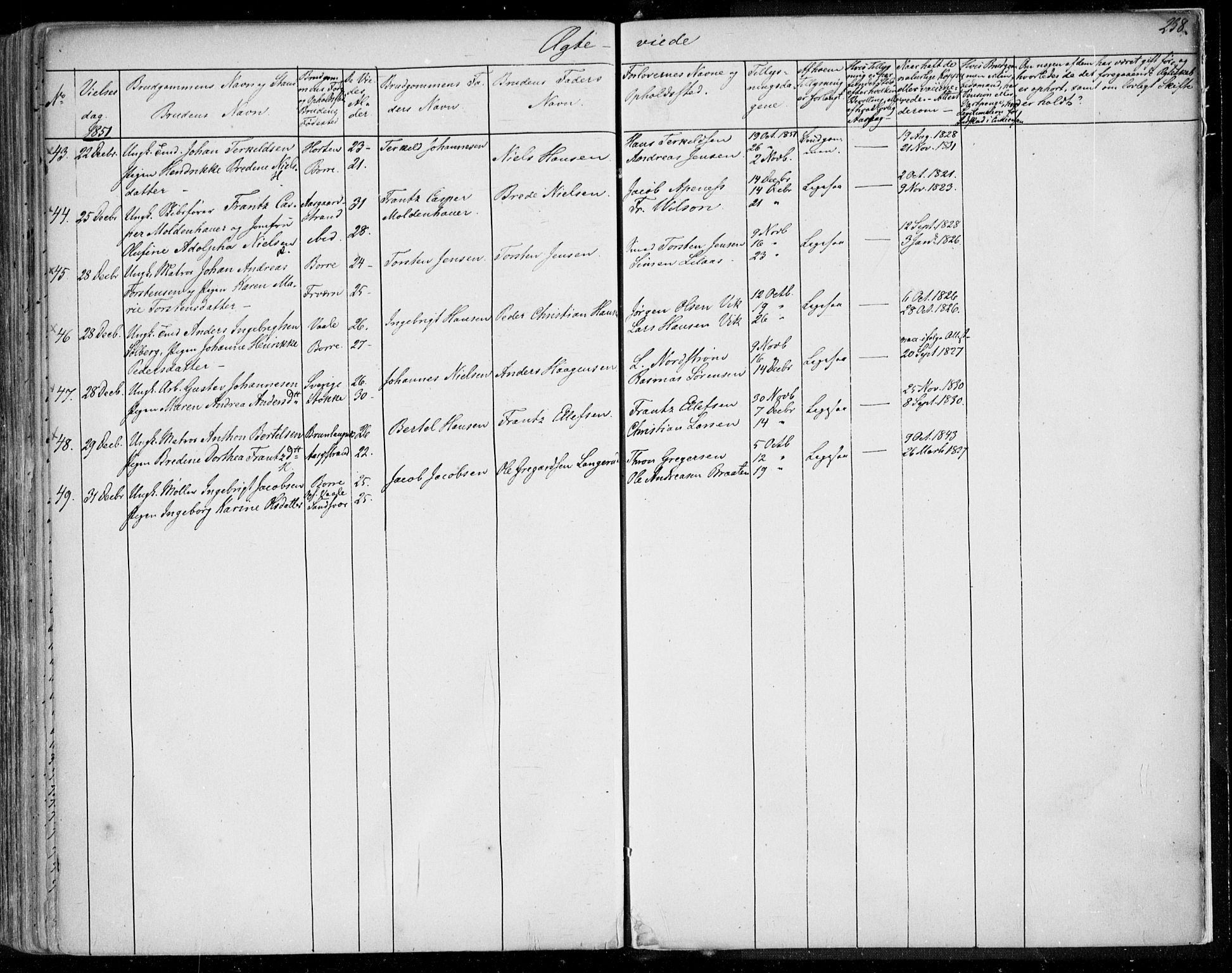 Borre kirkebøker, AV/SAKO-A-338/F/Fa/L0005: Parish register (official) no. I 5, 1845-1851, p. 238