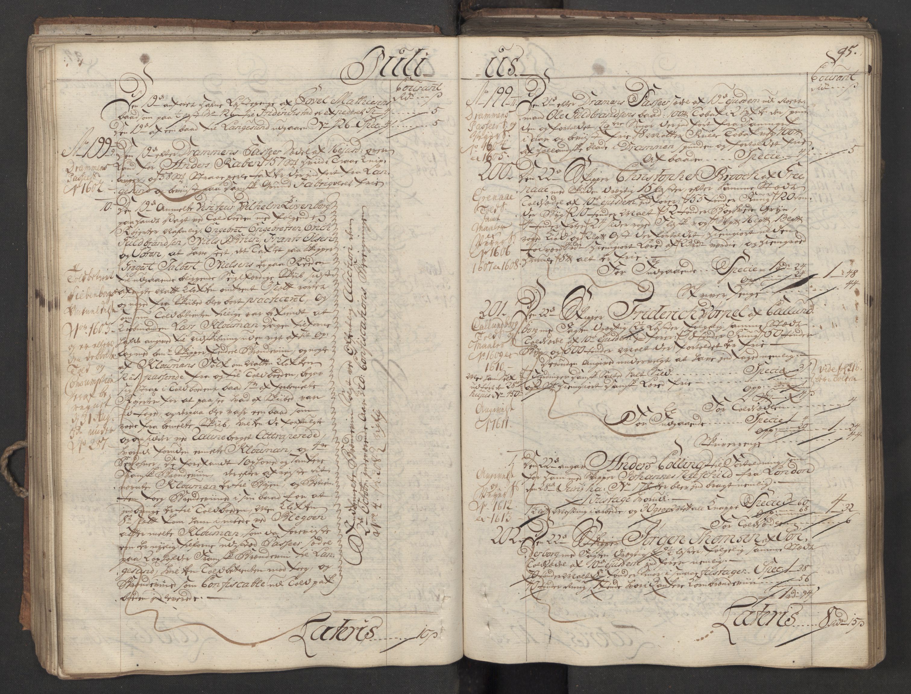 Generaltollkammeret, tollregnskaper, AV/RA-EA-5490/R06/L0037/0001: Tollregnskaper Kristiania / Inngående hovedtollbok, 1756, p. 94b-95a