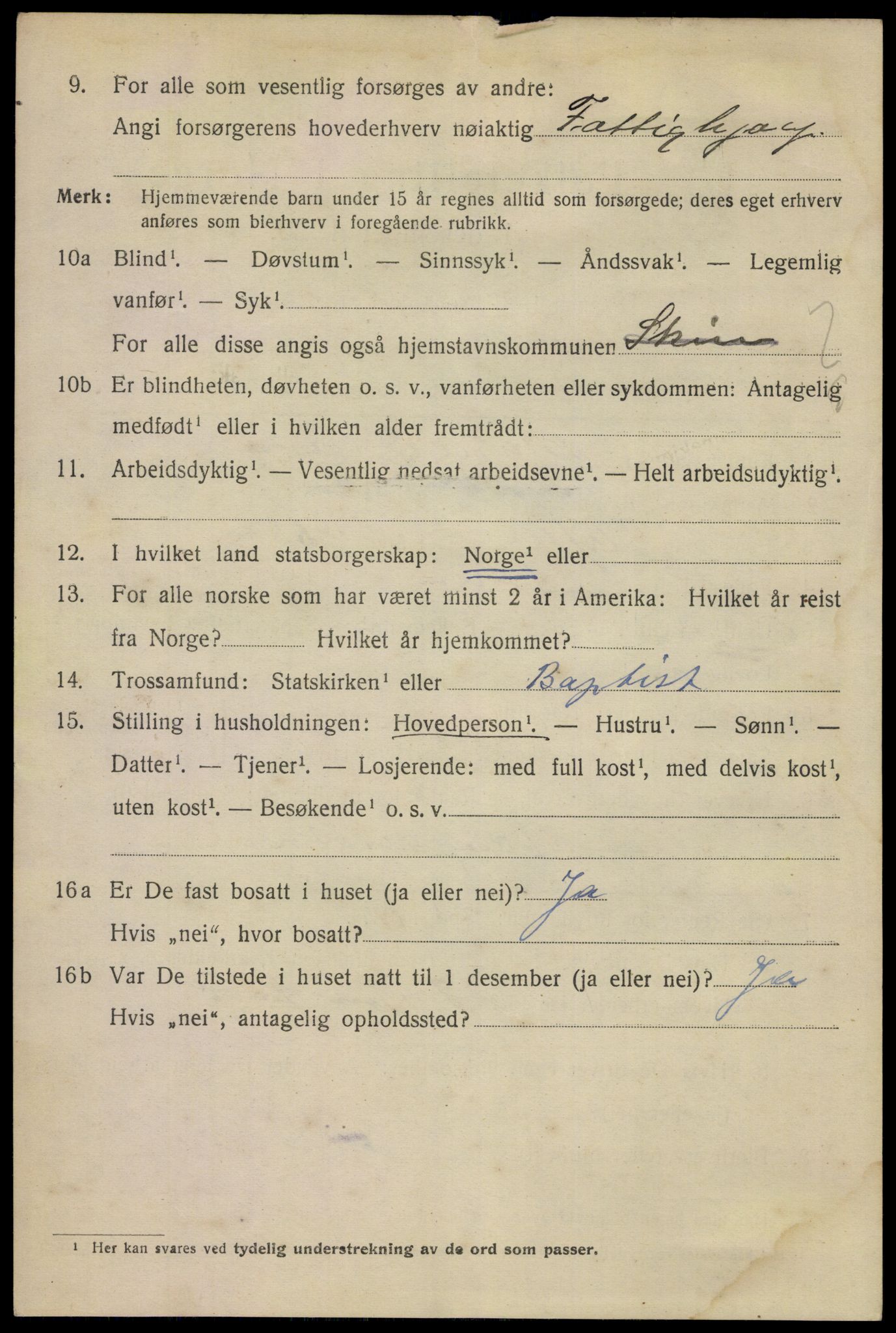 SAKO, 1920 census for Skien, 1920, p. 21819