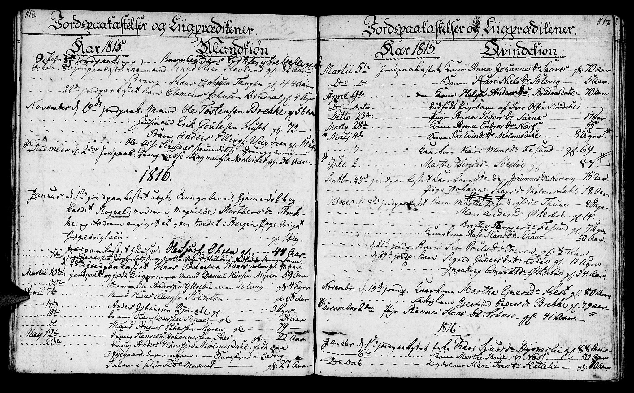 Lavik sokneprestembete, SAB/A-80901: Parish register (official) no. A 1, 1809-1822, p. 516-517