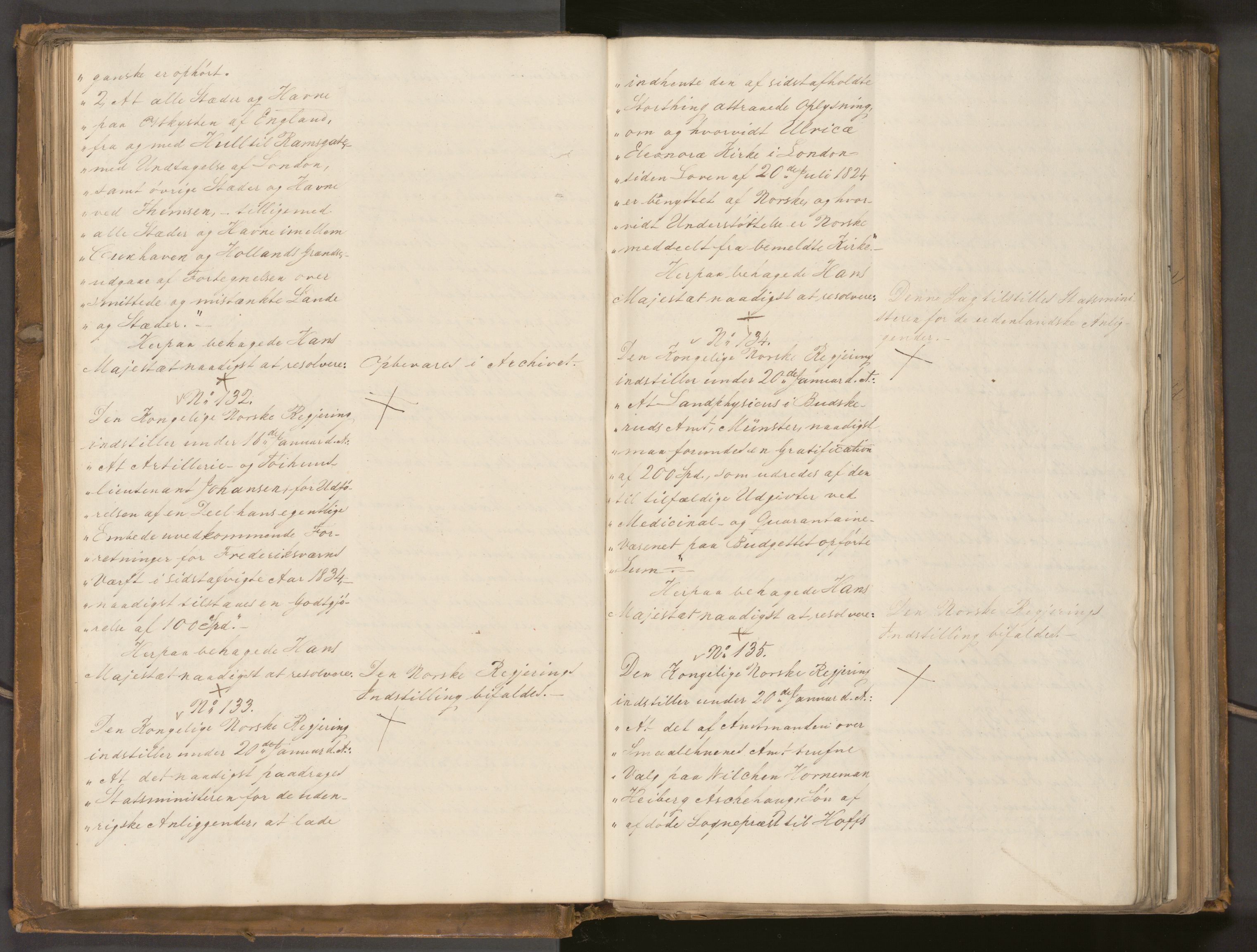 Statsrådssekretariatet, AV/RA-S-1001/A/Ab/L0040: Kgl. res. nr. 1-568, 1. halvår, 1835