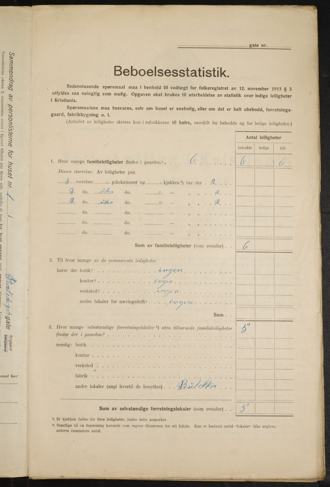 OBA, Municipal Census 1916 for Kristiania, 1916, p. 86340