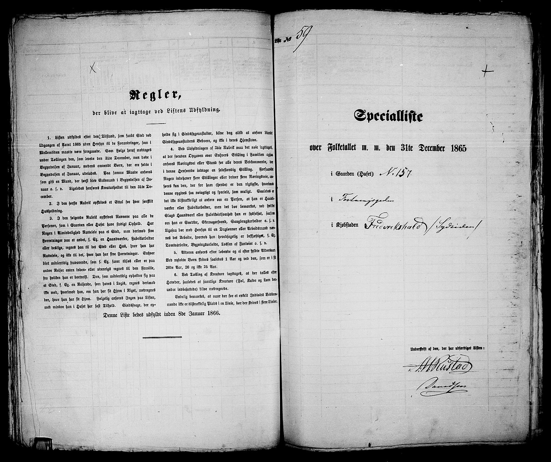 RA, 1865 census for Fredrikshald, 1865, p. 125