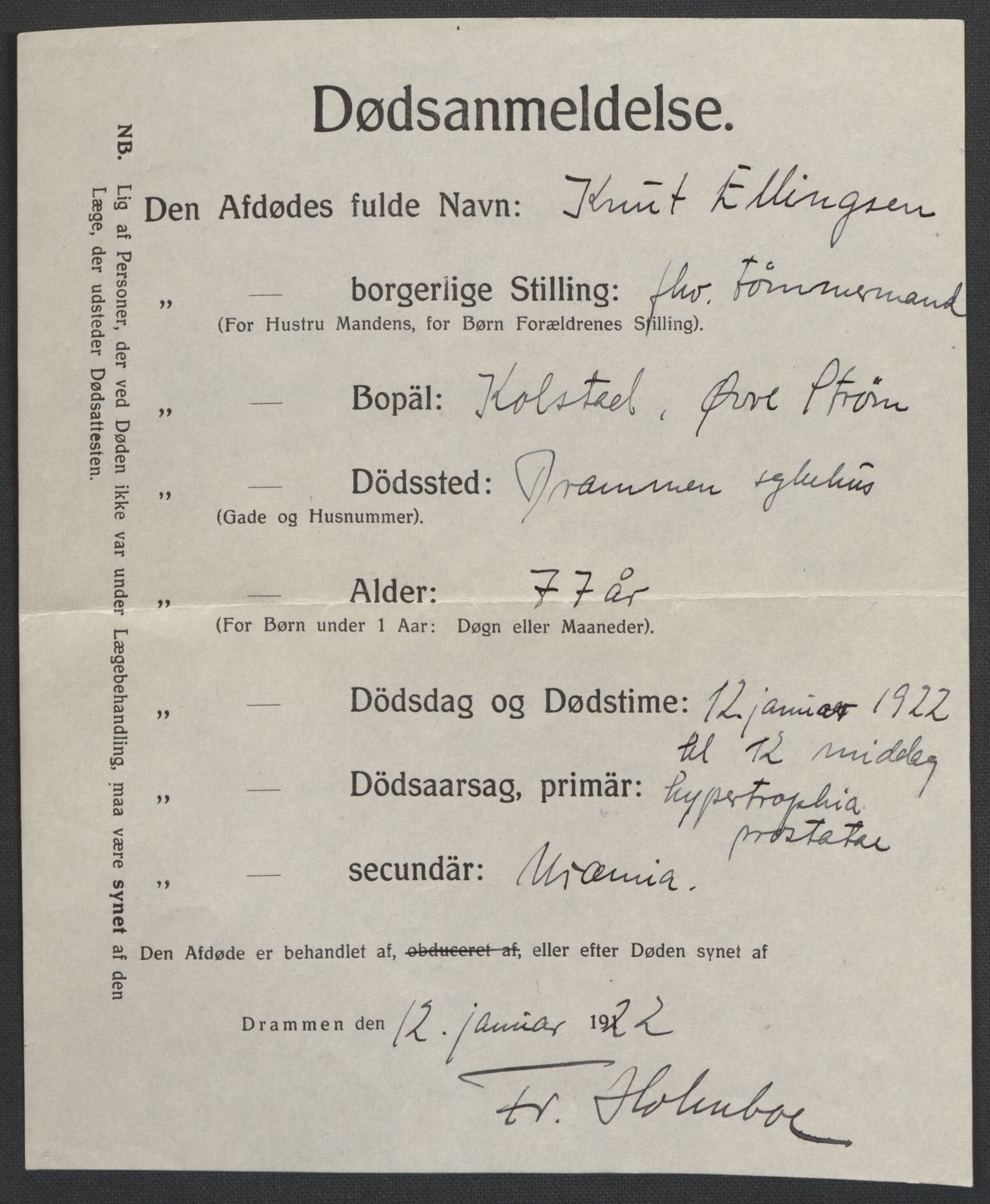 Skoger lensmannskontor, AV/SAKO-A-548/H/Ha/L0006: Dødsfallsprotokoll, 1916-1923