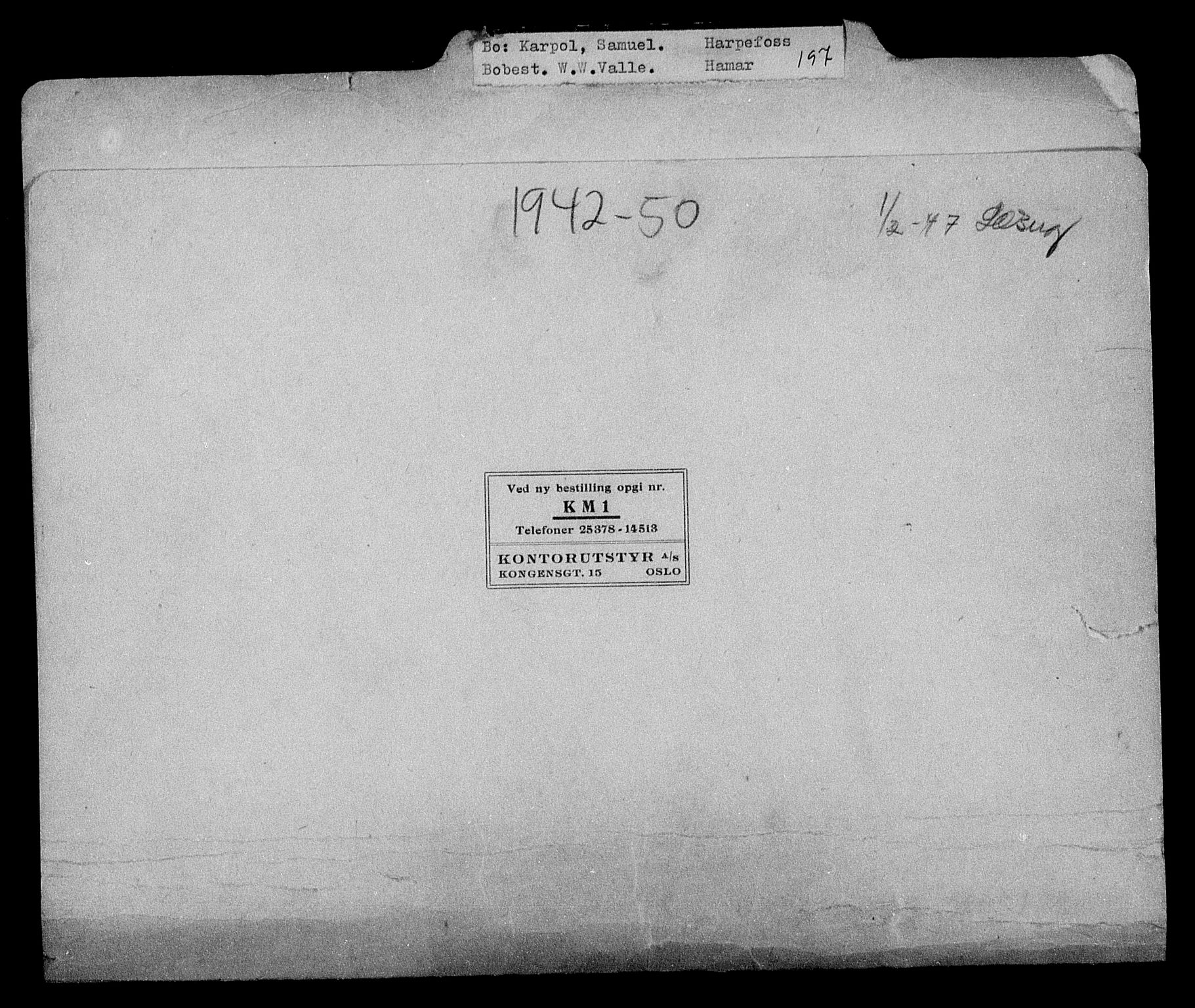 Justisdepartementet, Tilbakeføringskontoret for inndratte formuer, AV/RA-S-1564/H/Hc/Hcc/L0949: --, 1945-1947, p. 454