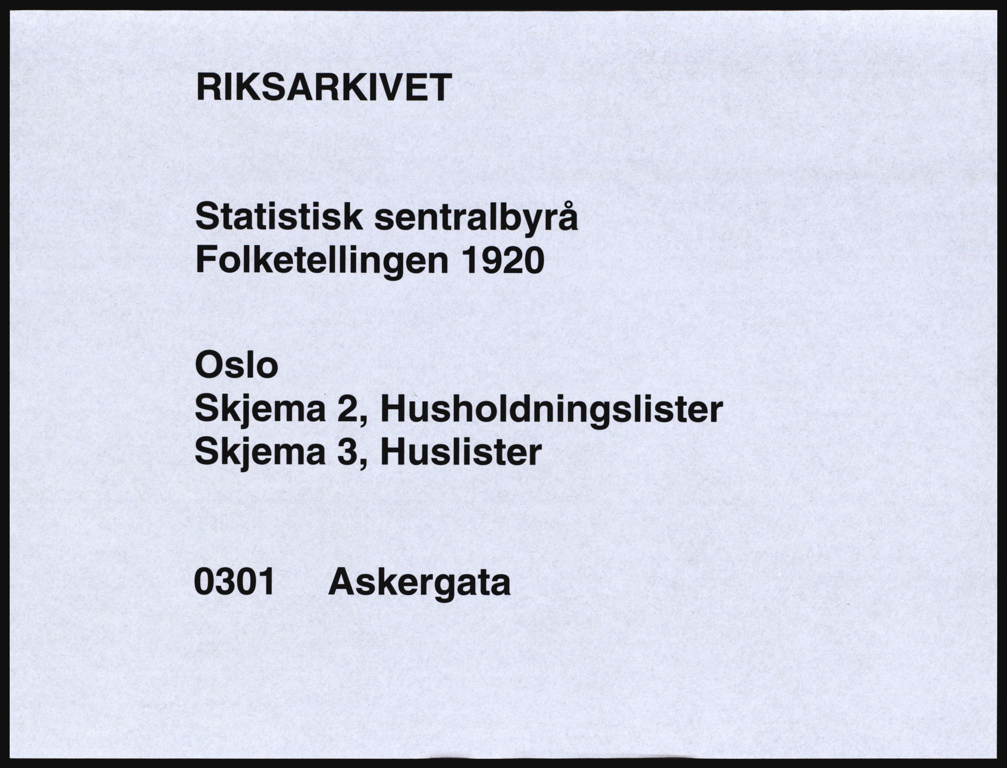 SAO, 1920 census for Kristiania, 1920, p. 2476