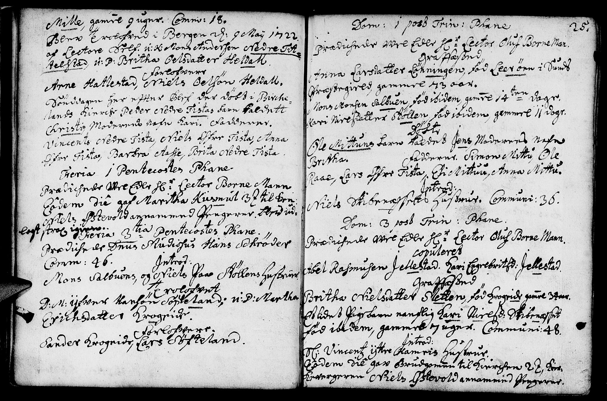 Fana Sokneprestembete, AV/SAB-A-75101/H/Haa/Haaa/L0002: Parish register (official) no. A 2, 1719-1735, p. 25