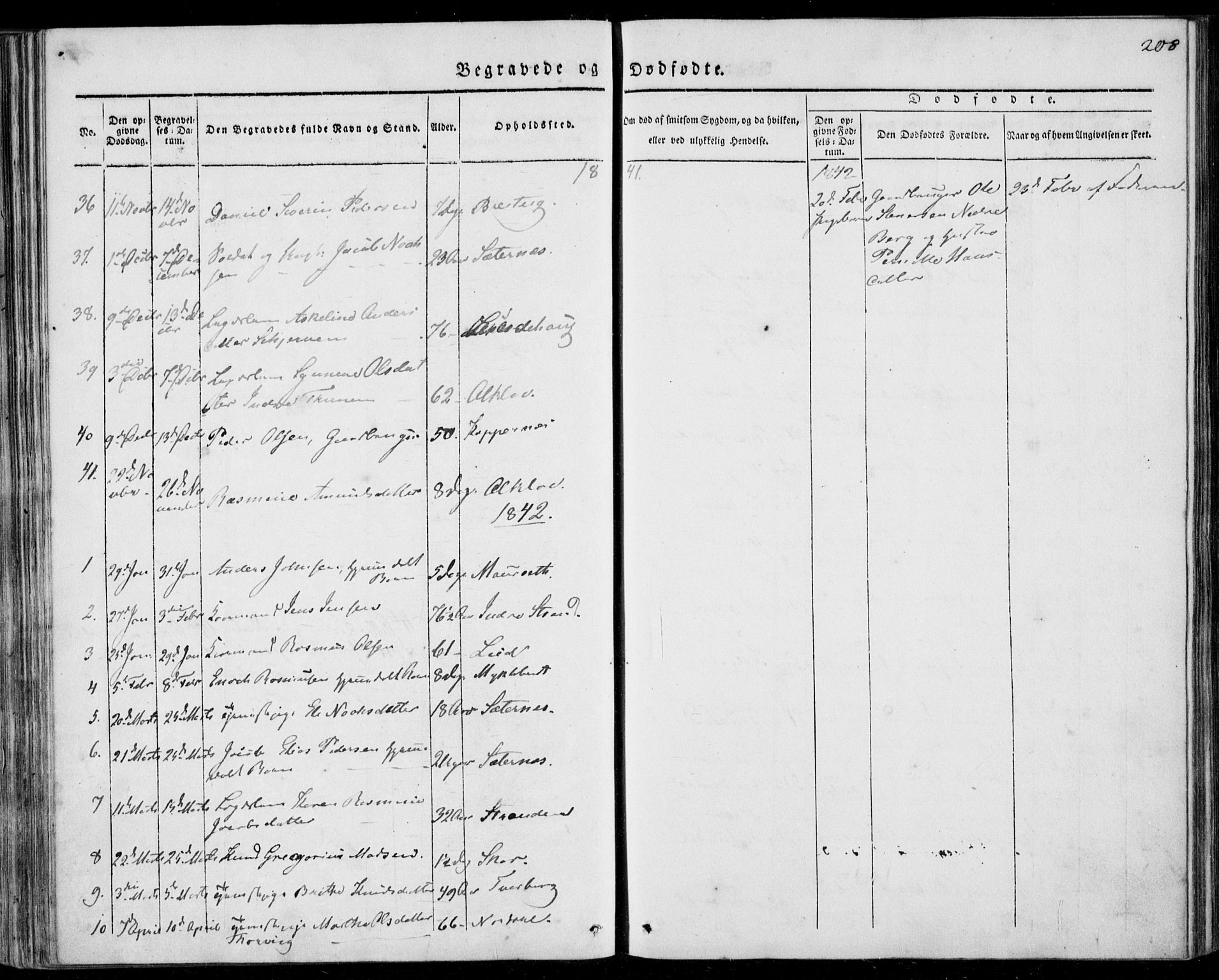 Ministerialprotokoller, klokkerbøker og fødselsregistre - Møre og Romsdal, AV/SAT-A-1454/501/L0005: Parish register (official) no. 501A05, 1831-1844, p. 208