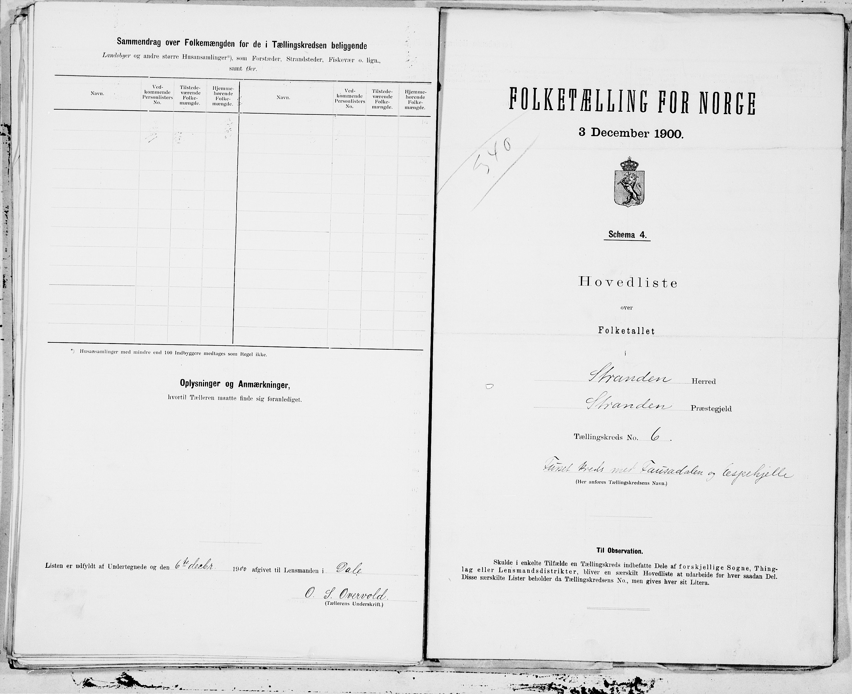 SAT, 1900 census for Stranda, 1900, p. 12