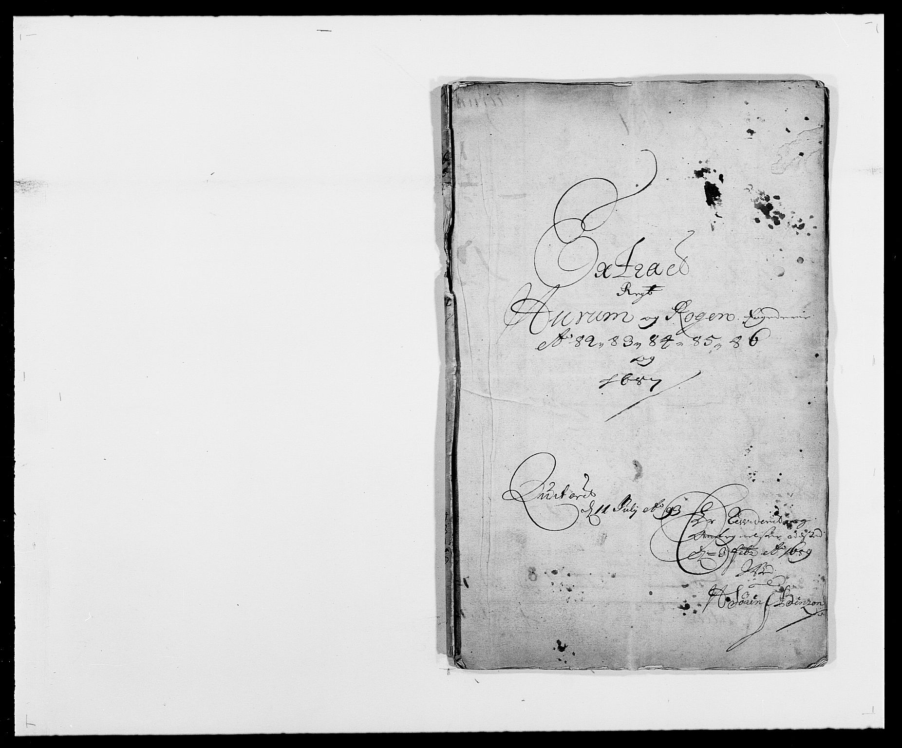 Rentekammeret inntil 1814, Reviderte regnskaper, Fogderegnskap, RA/EA-4092/R29/L1692: Fogderegnskap Hurum og Røyken, 1682-1687, p. 1